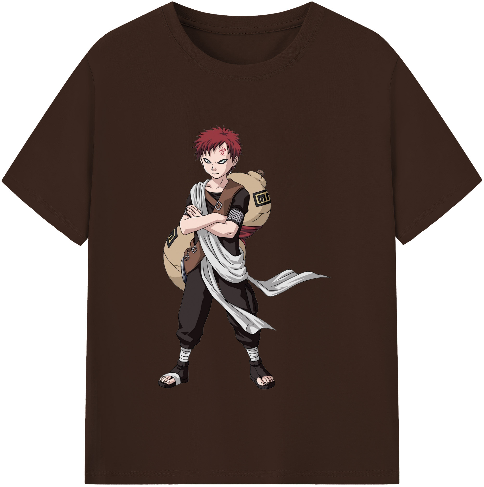 （画像用） NARUTO -ナルト- ガアラ Gaara 綿100％半袖Tシャツ（フロントプリント）