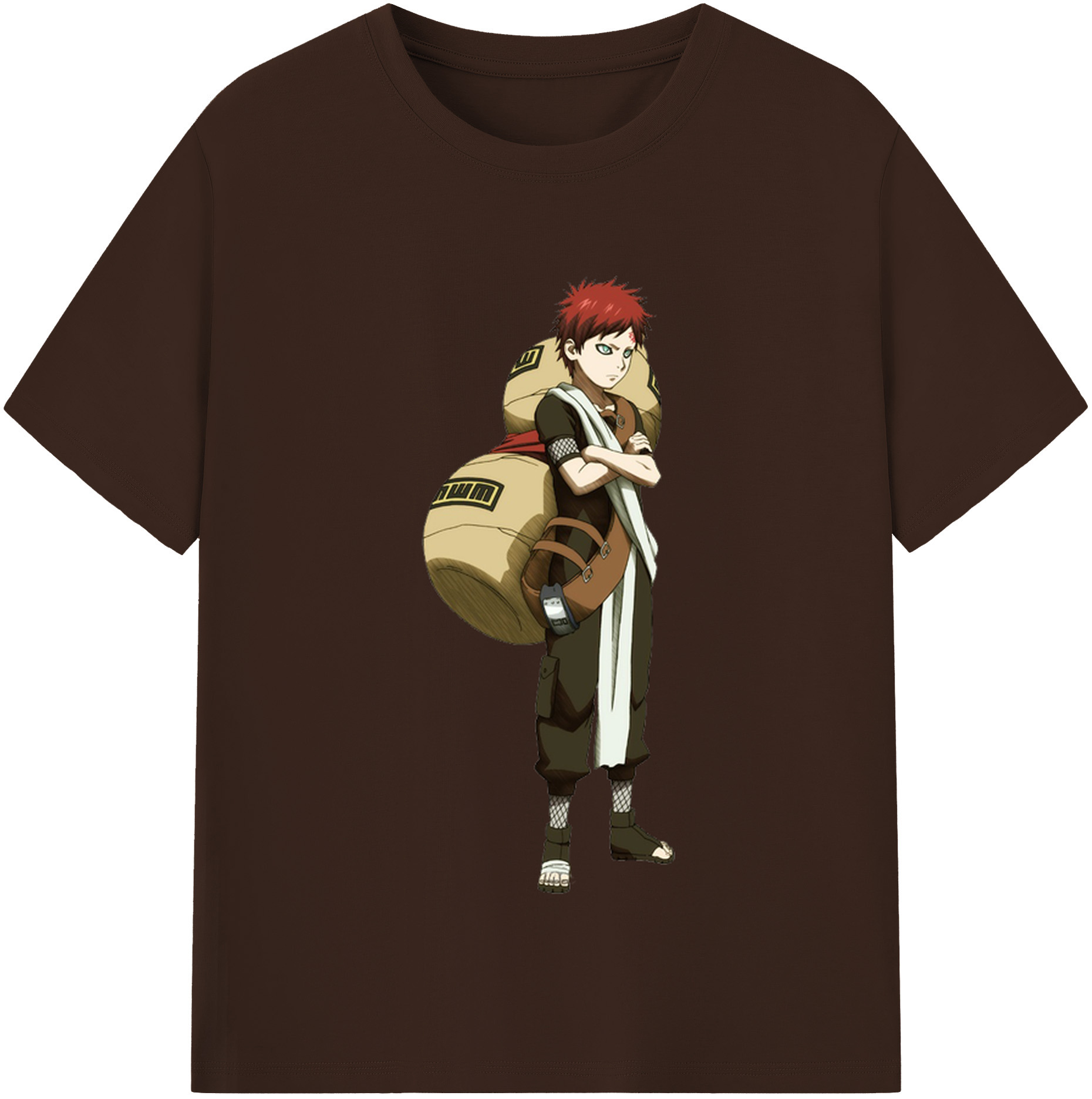 （画像用） NARUTO -ナルト- ガアラ Gaara 綿100％半袖Tシャツ（フロントプリント）