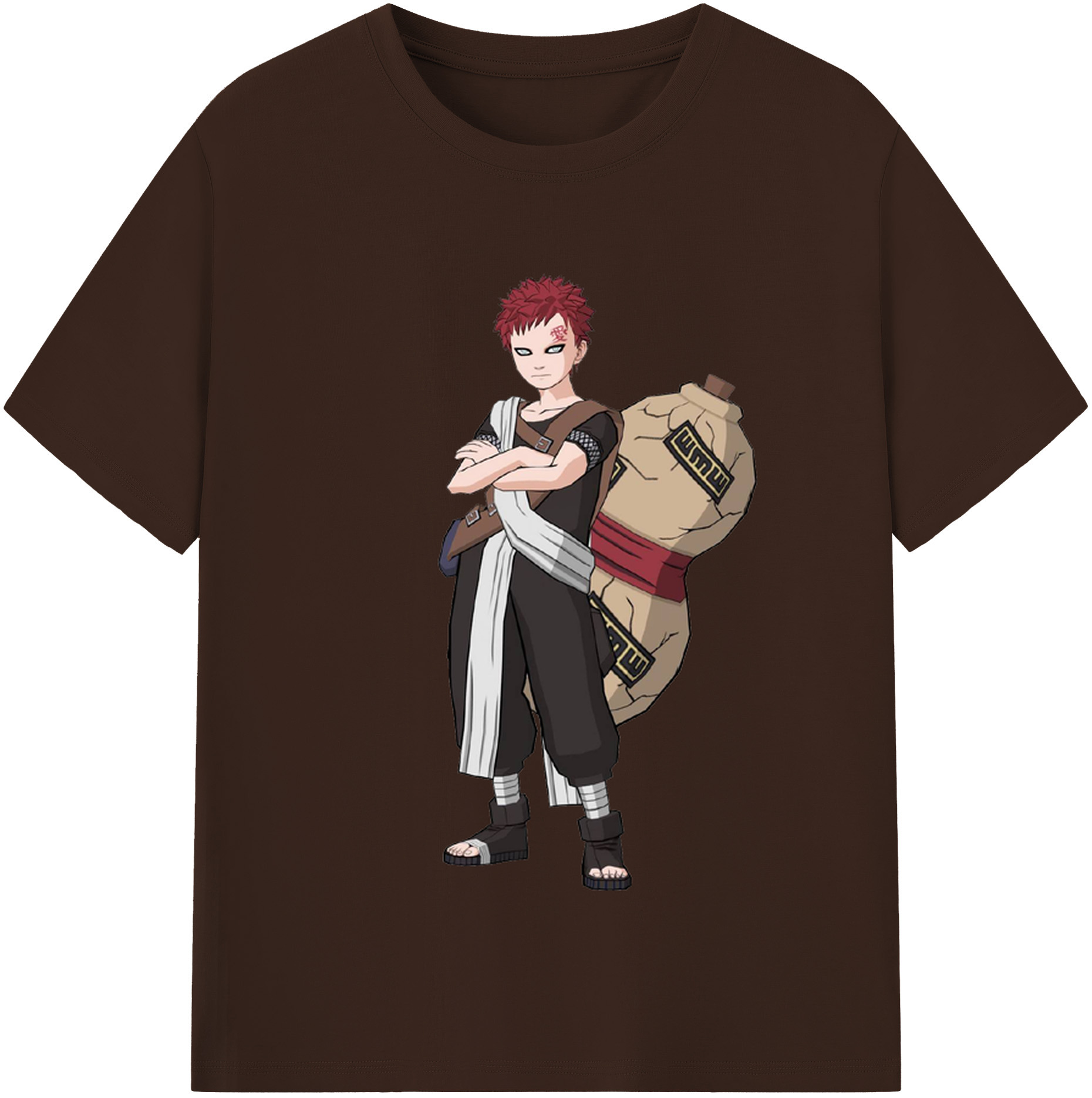（画像用） NARUTO -ナルト- ガアラ Gaara 綿100％半袖Tシャツ（フロントプリント）