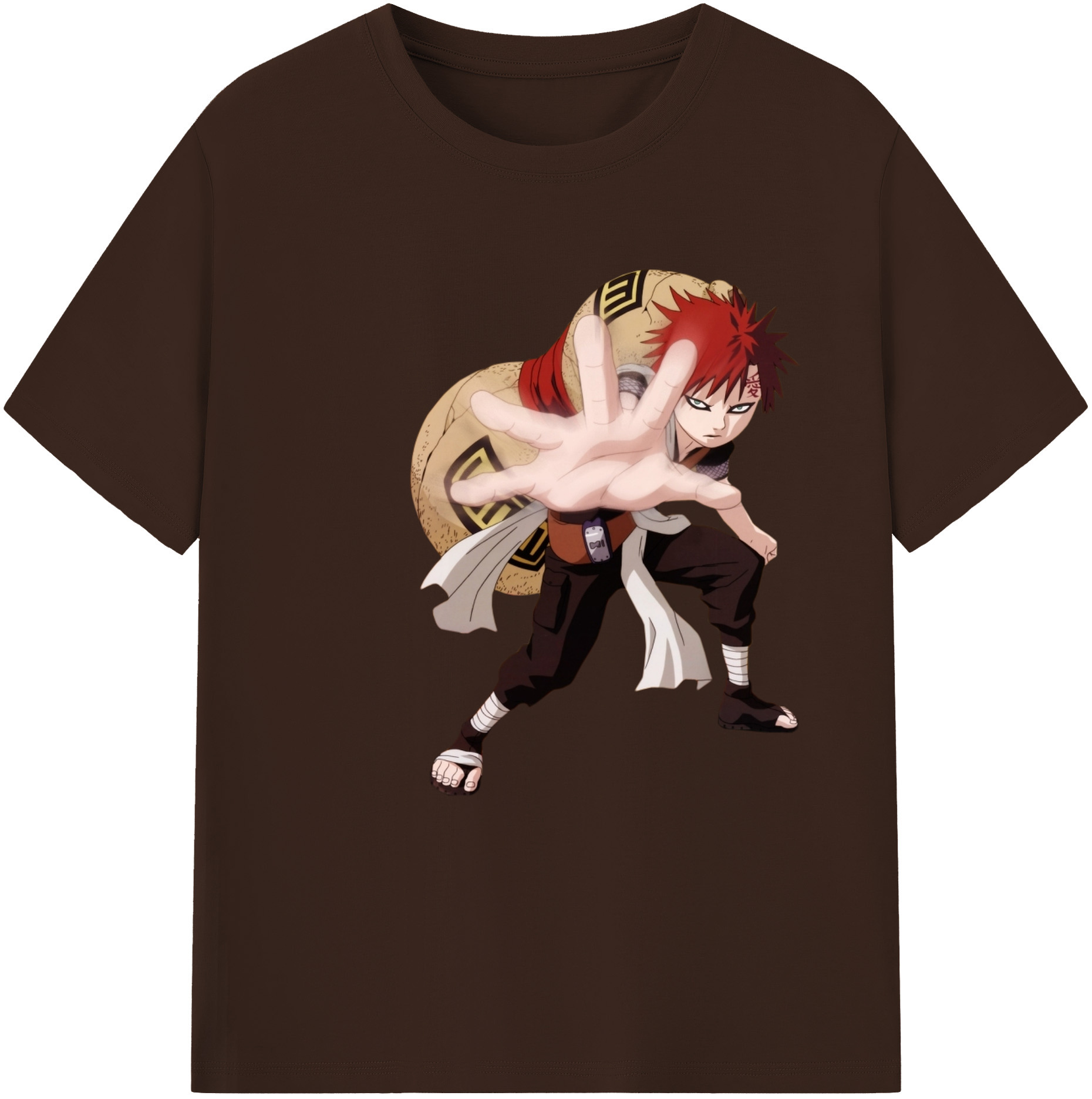 （画像用） NARUTO -ナルト- ガアラ Gaara 綿100％半袖Tシャツ（フロントプリント）