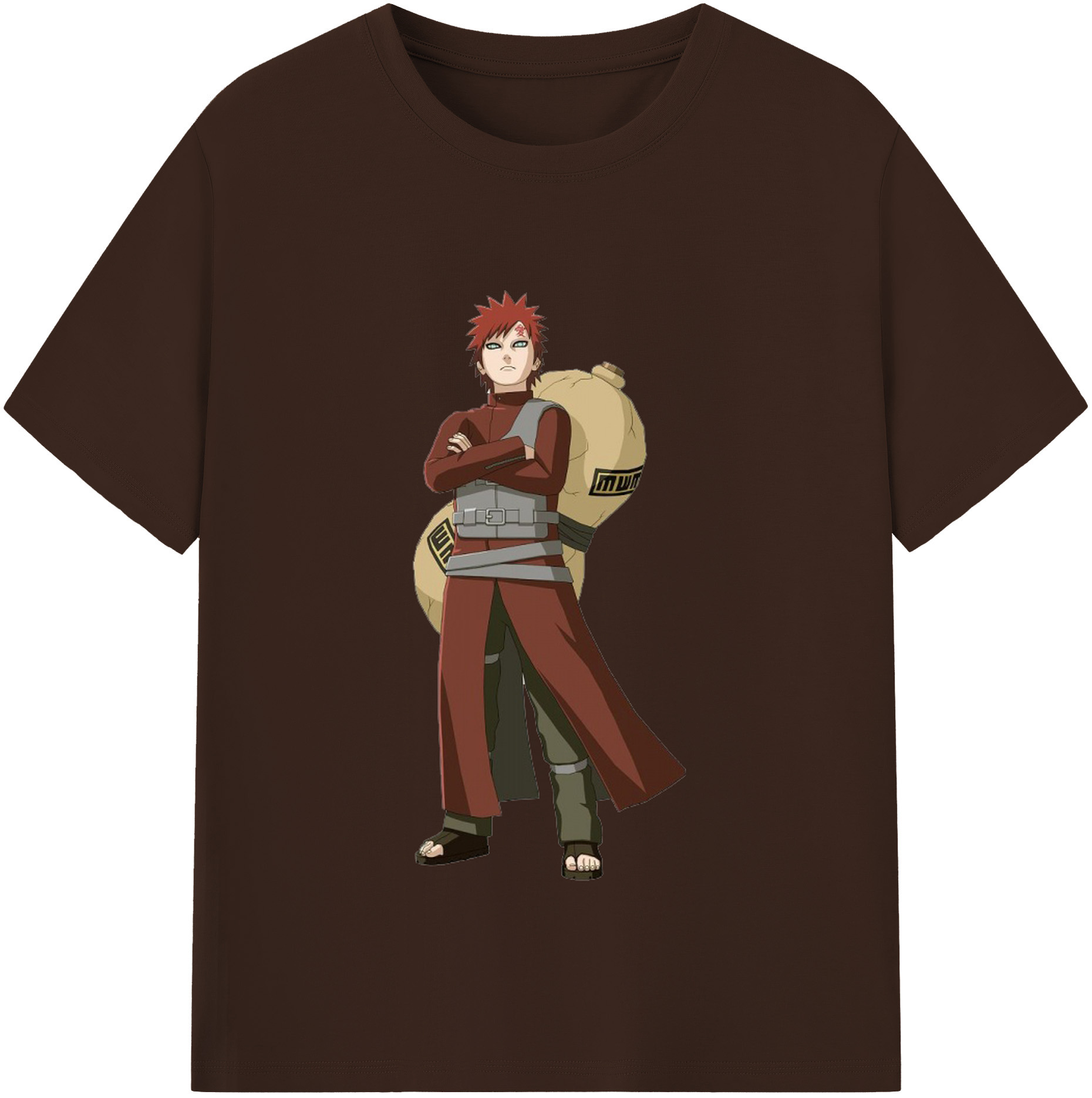 （画像用） NARUTO -ナルト- ガアラ Gaara 綿100％半袖Tシャツ（フロントプリント）