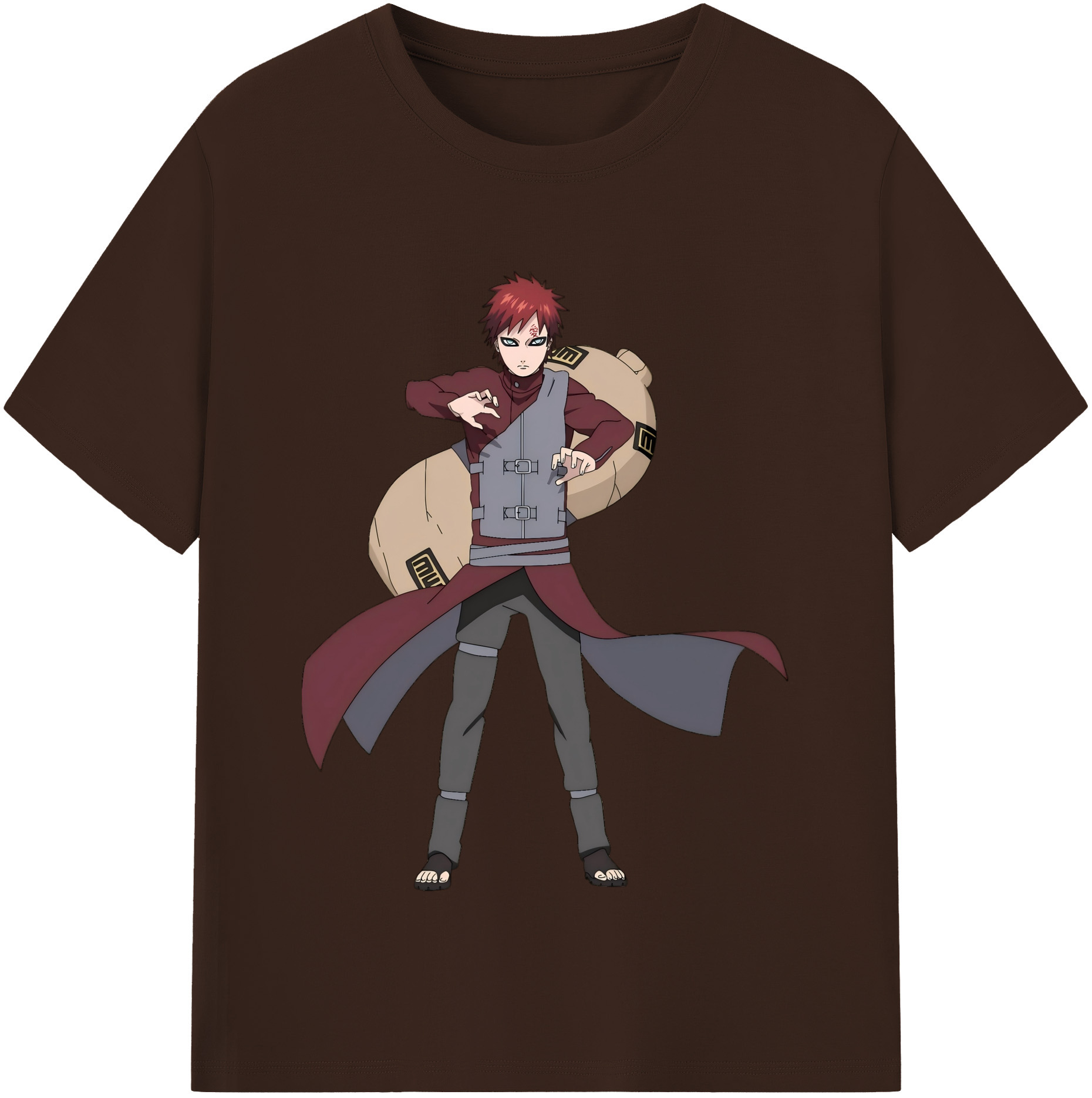 （画像用） NARUTO -ナルト- ガアラ Gaara 綿100％半袖Tシャツ（フロントプリント）