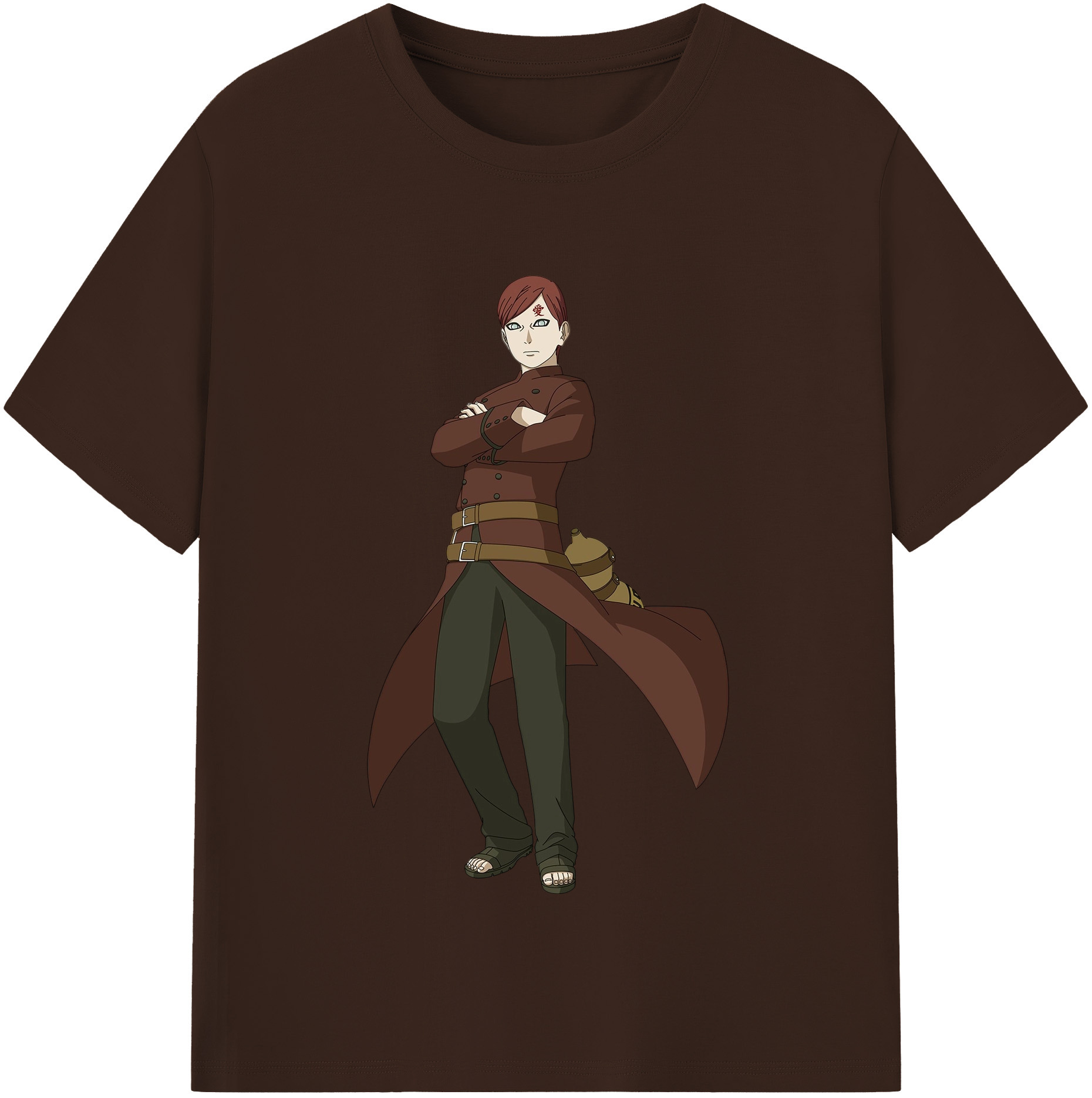 （画像用） NARUTO -ナルト- ガアラ Gaara 綿100％半袖Tシャツ（フロントプリント）