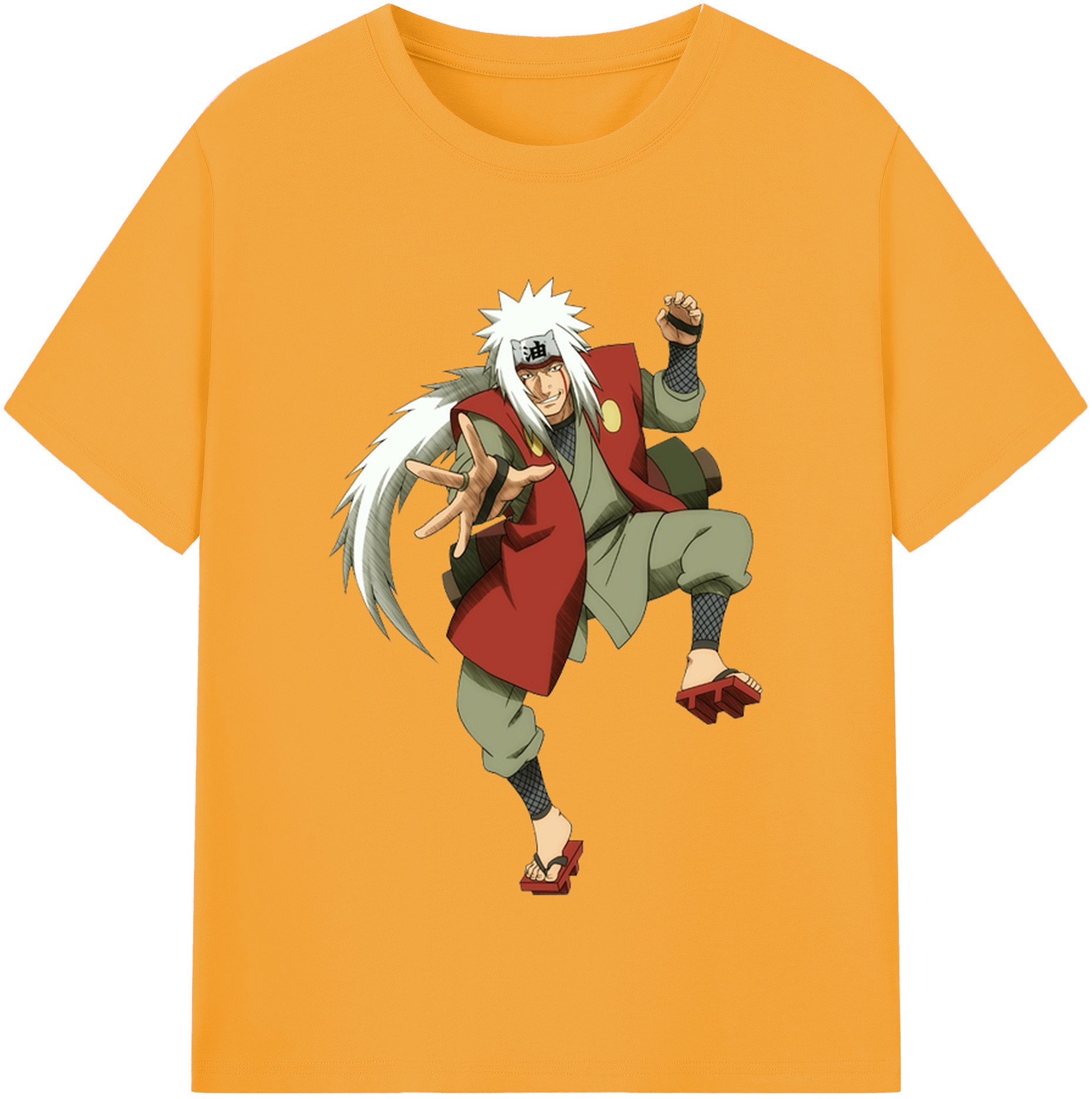 （画像用） NARUTO -ナルト- 自来也（じらいや） Jiraiya 綿100％半袖Tシャツ（フロントプリント）