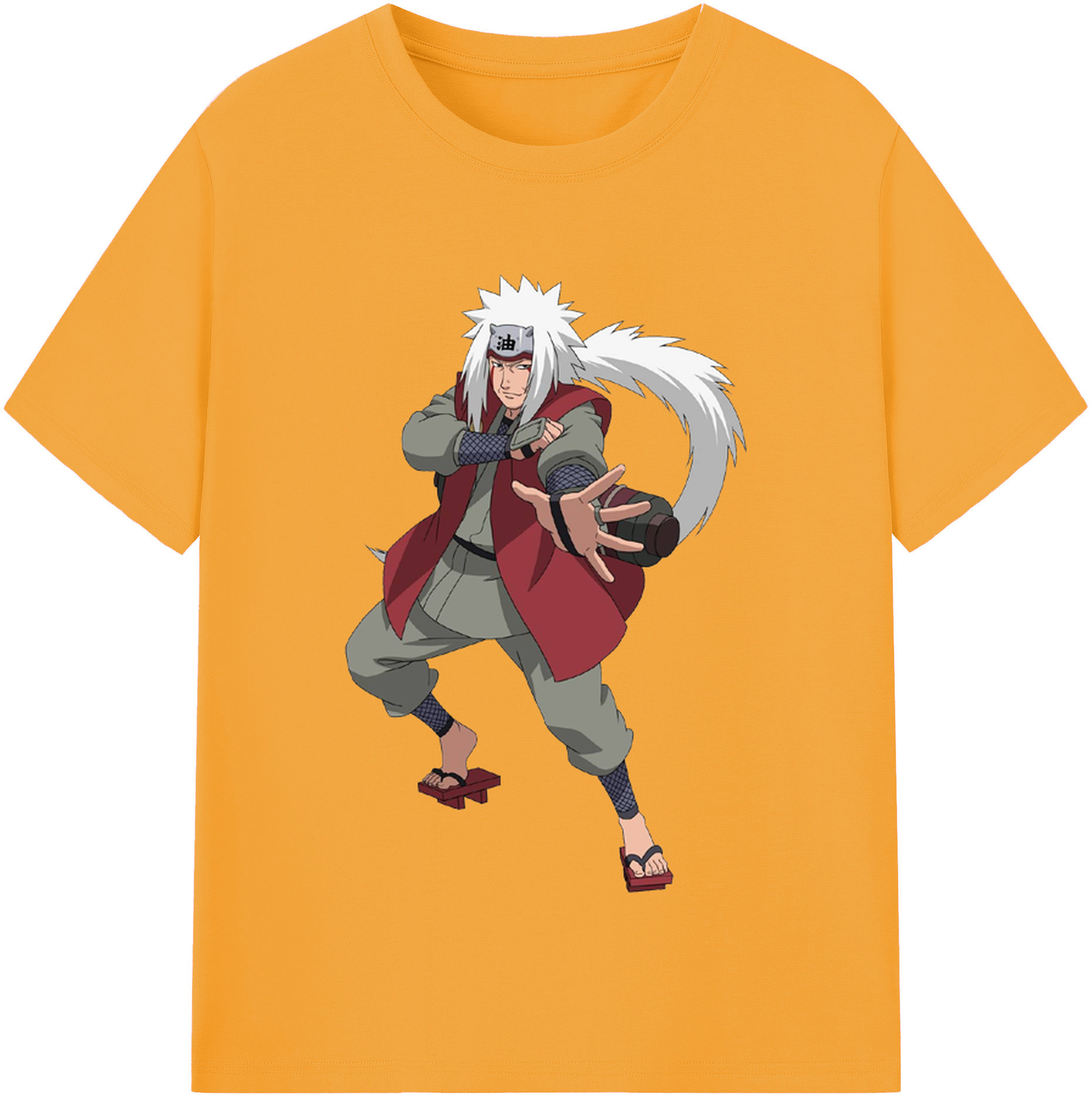 （画像用） NARUTO -ナルト- 自来也（じらいや） Jiraiya 綿100％半袖Tシャツ（フロントプリント）