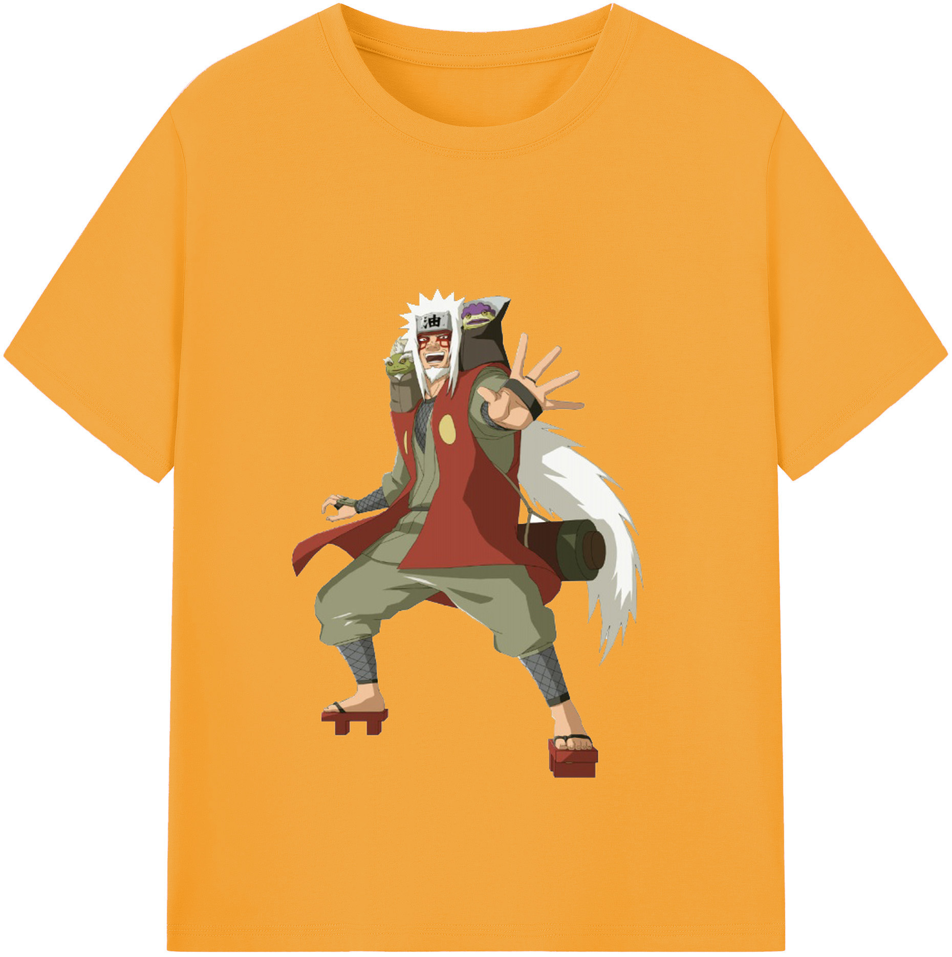 （画像用） NARUTO -ナルト- 自来也（じらいや） Jiraiya 綿100％半袖Tシャツ（フロントプリント）