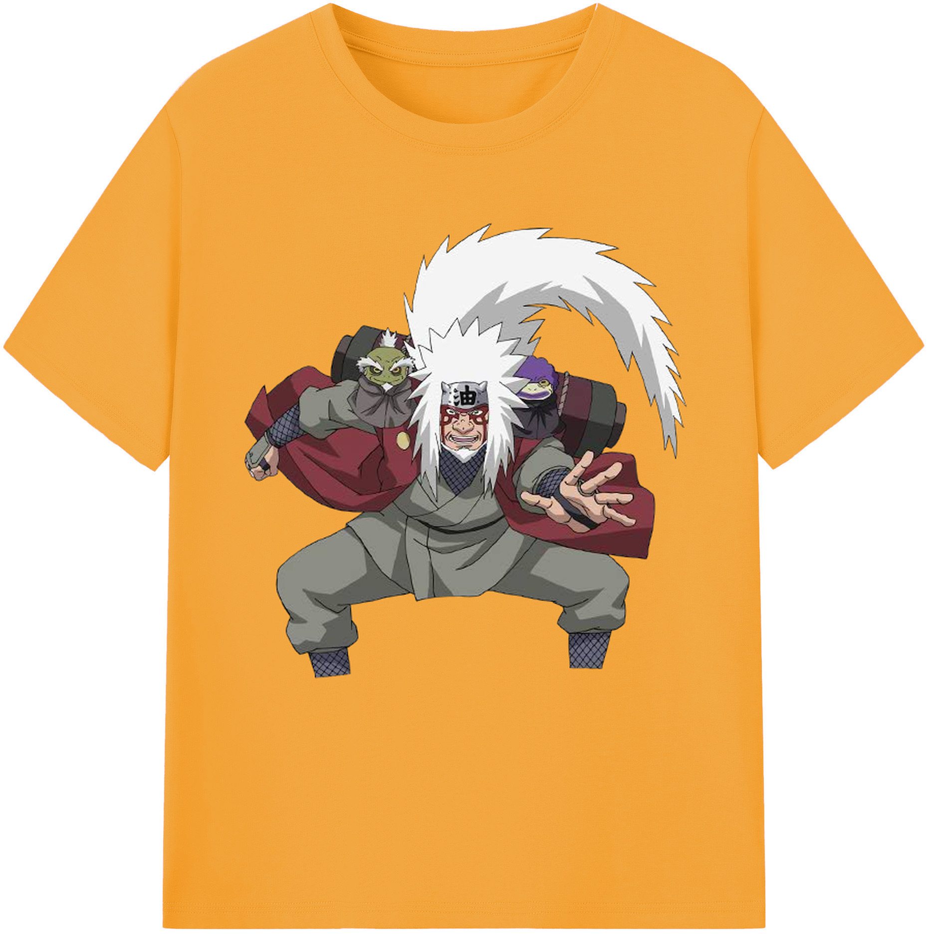 （画像用） NARUTO -ナルト- 自来也（じらいや） Jiraiya 綿100％半袖Tシャツ（フロントプリント）