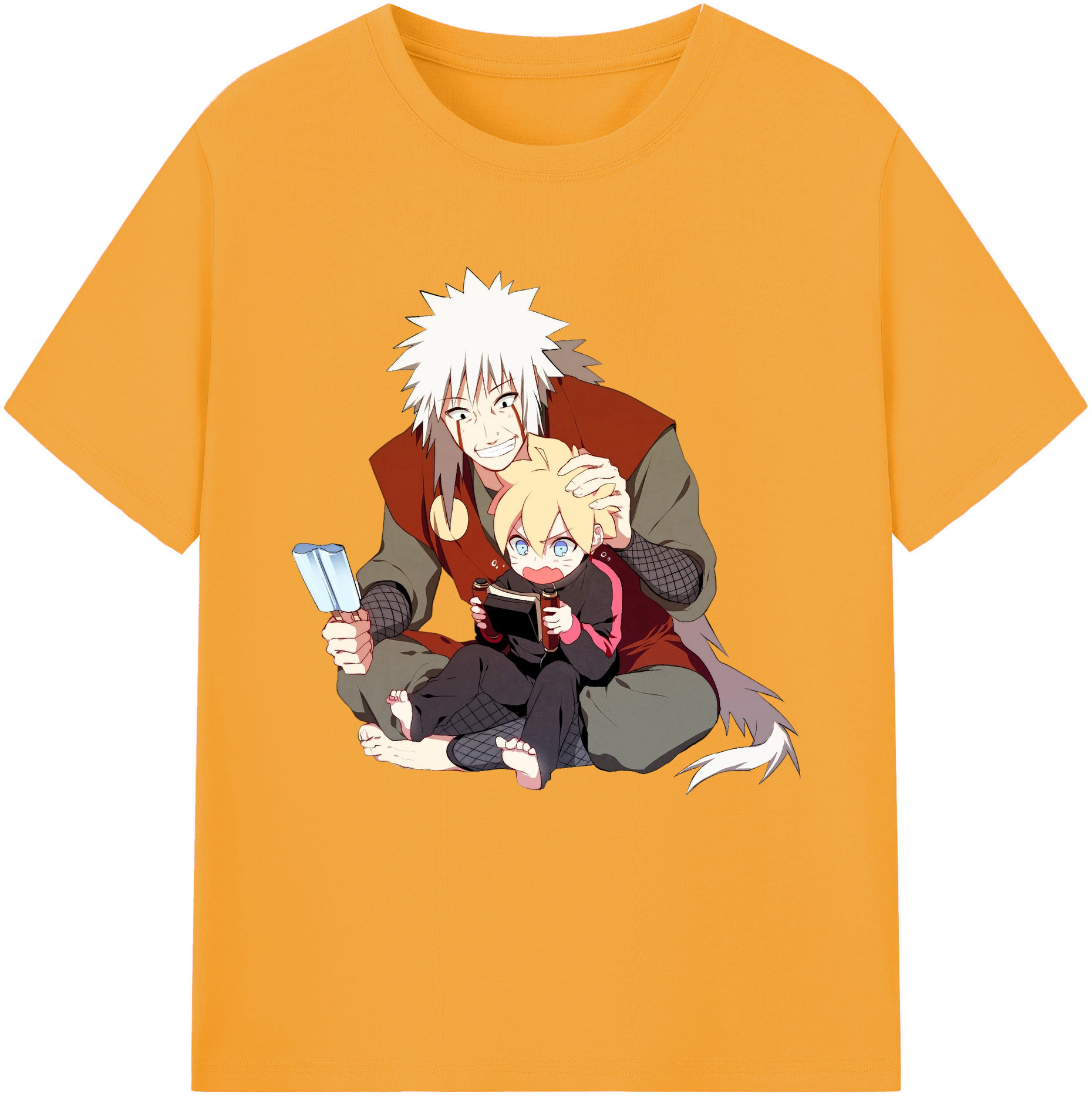 （画像用） NARUTO -ナルト- 自来也（じらいや） Jiraiya 綿100％半袖Tシャツ（フロントプリント）