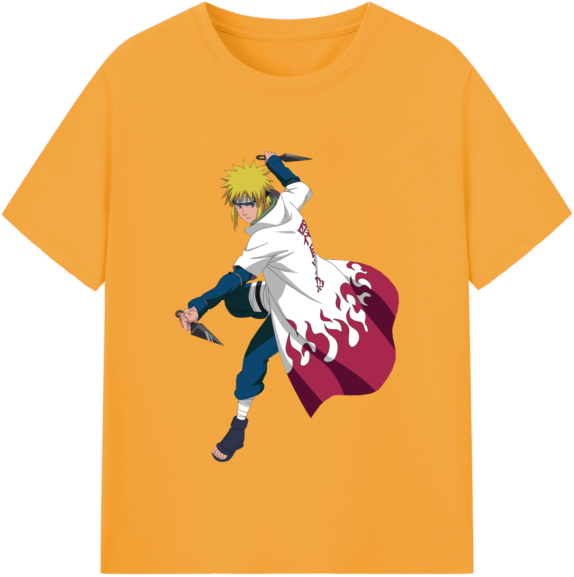 （画像用） NARUTO -ナルト- 波風 ミナト Namikaze Minato 綿100％半袖Tシャツ（フロントプリント）