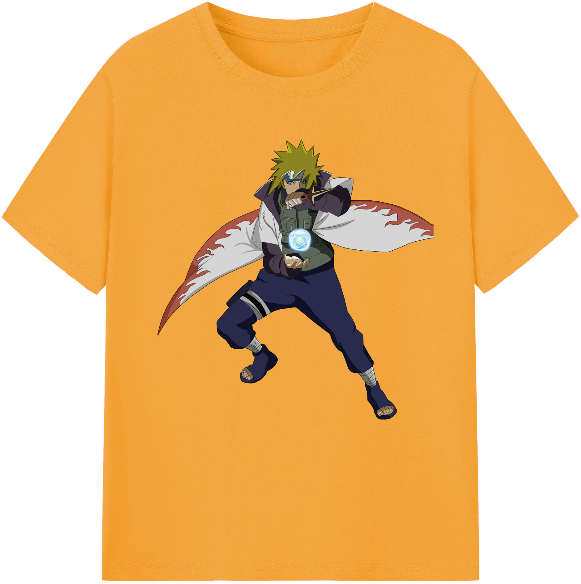 （画像用） NARUTO -ナルト- 波風 ミナト Namikaze Minato 綿100％半袖Tシャツ（フロントプリント）