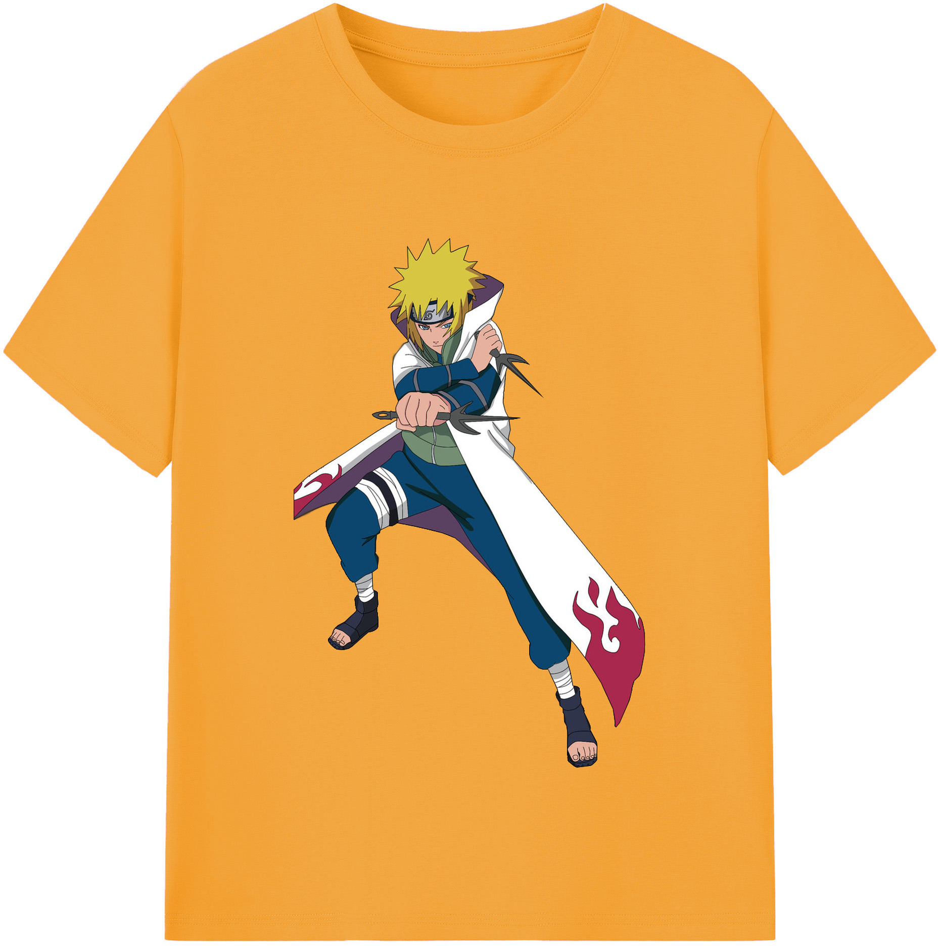 （画像用） NARUTO -ナルト- 波風 ミナト Namikaze Minato 綿100％半袖Tシャツ（フロントプリント）