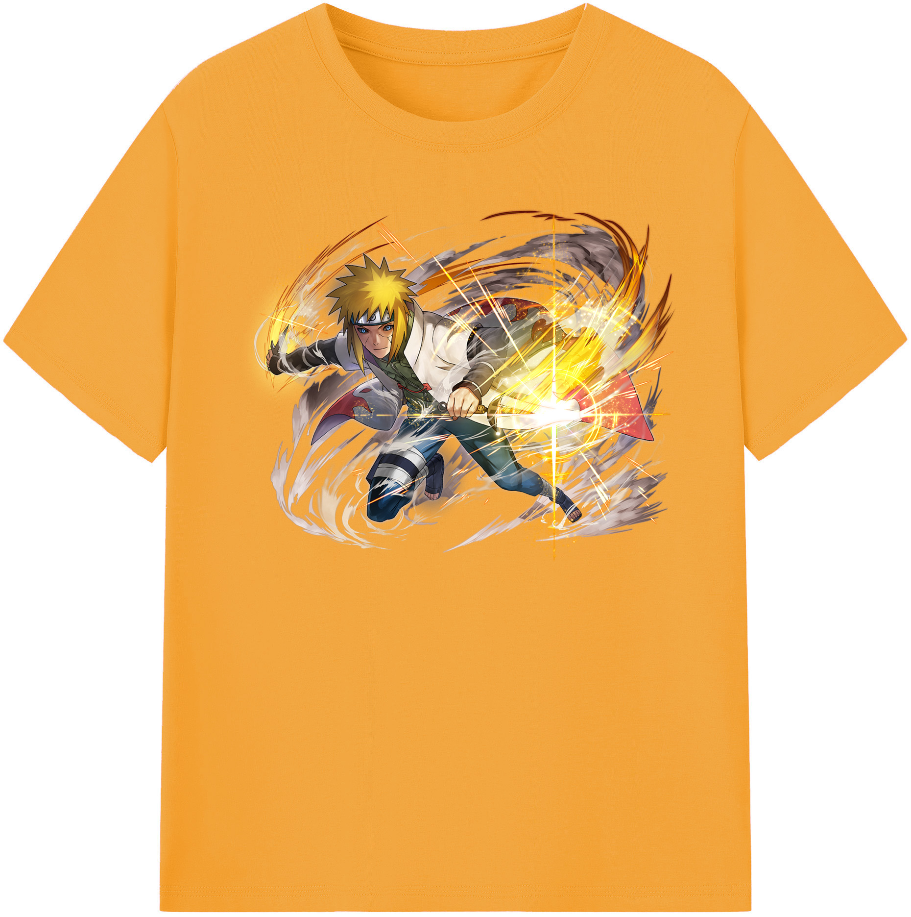 （画像用） NARUTO -ナルト- 波風 ミナト Namikaze Minato 綿100％半袖Tシャツ（フロントプリント）