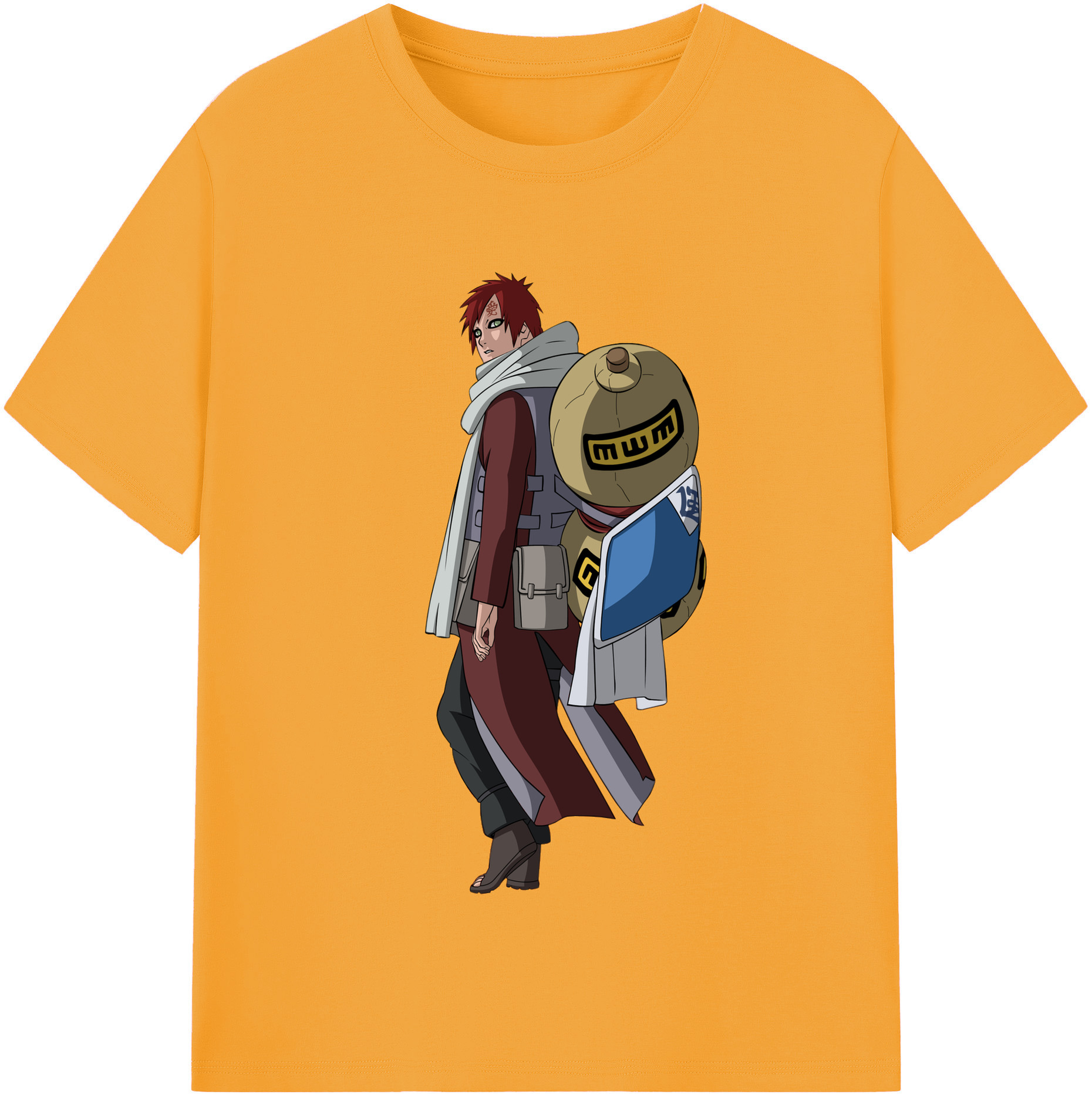 （画像用） NARUTO -ナルト- ガアラ Gaara 綿100％半袖Tシャツ（フロントプリント）