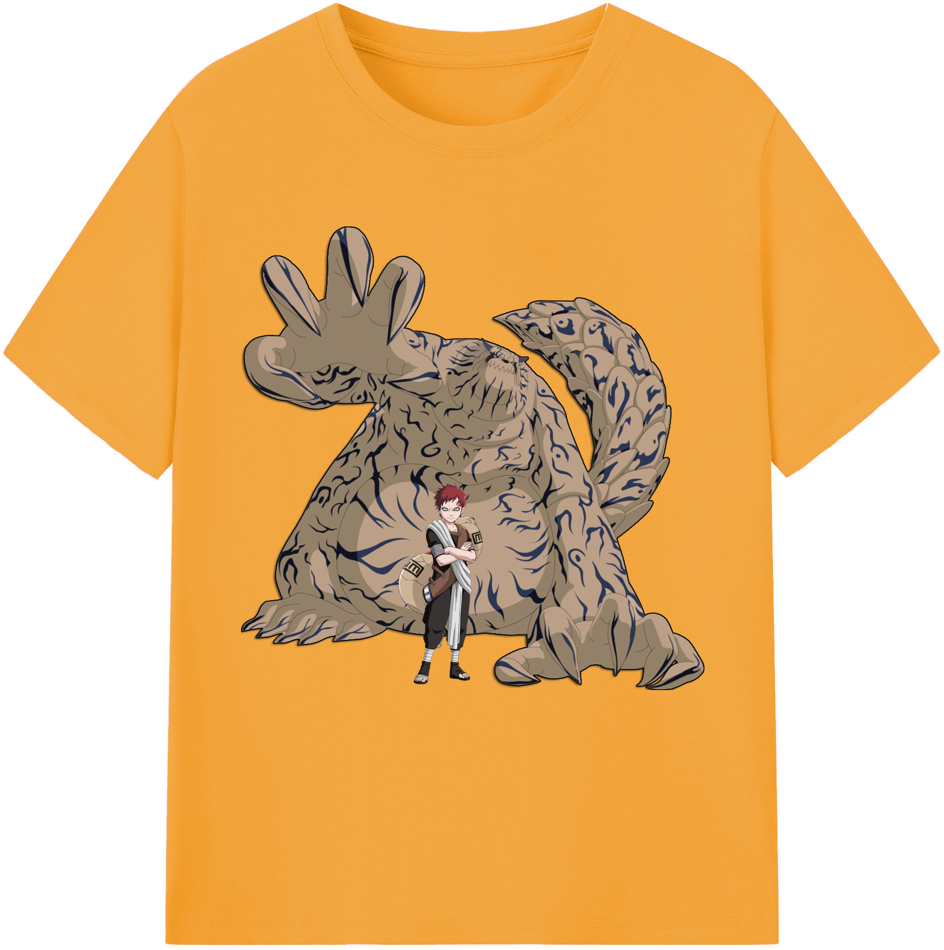 （画像用） NARUTO -ナルト- ガアラ Gaara 綿100％半袖Tシャツ（フロントプリント）