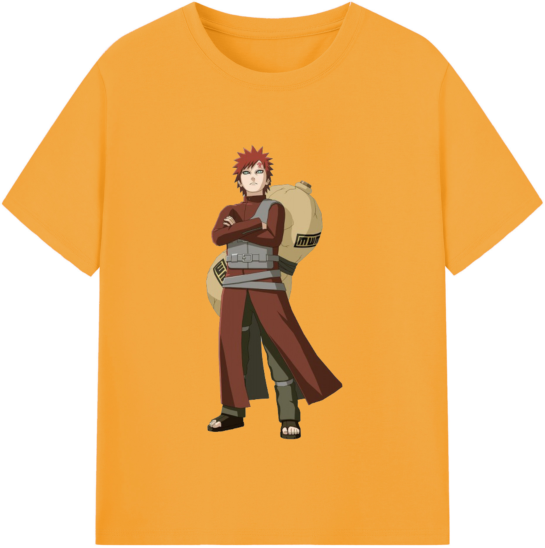 （画像用） NARUTO -ナルト- ガアラ Gaara 綿100％半袖Tシャツ（フロントプリント）