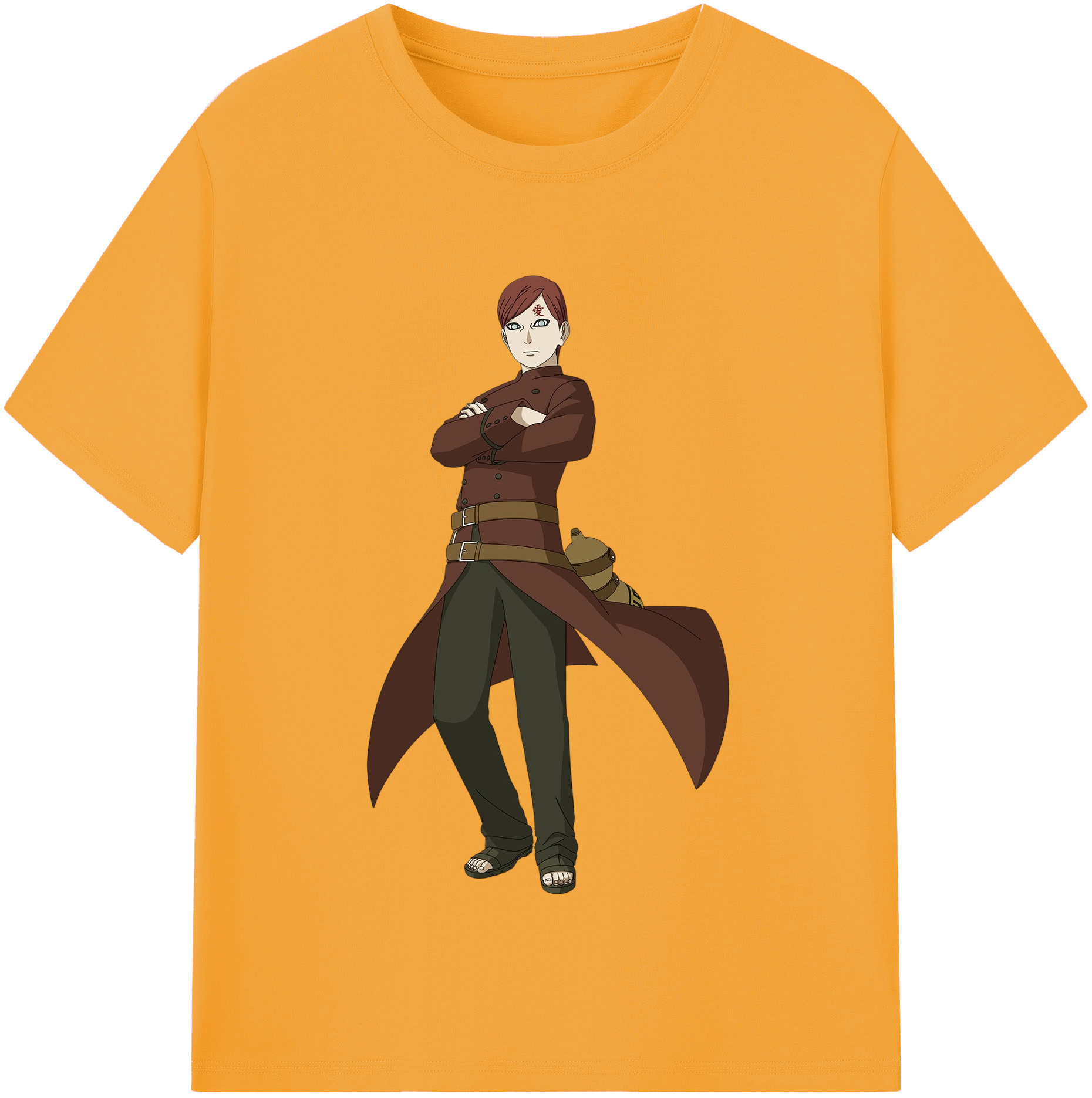 （画像用） NARUTO -ナルト- ガアラ Gaara 綿100％半袖Tシャツ（フロントプリント）