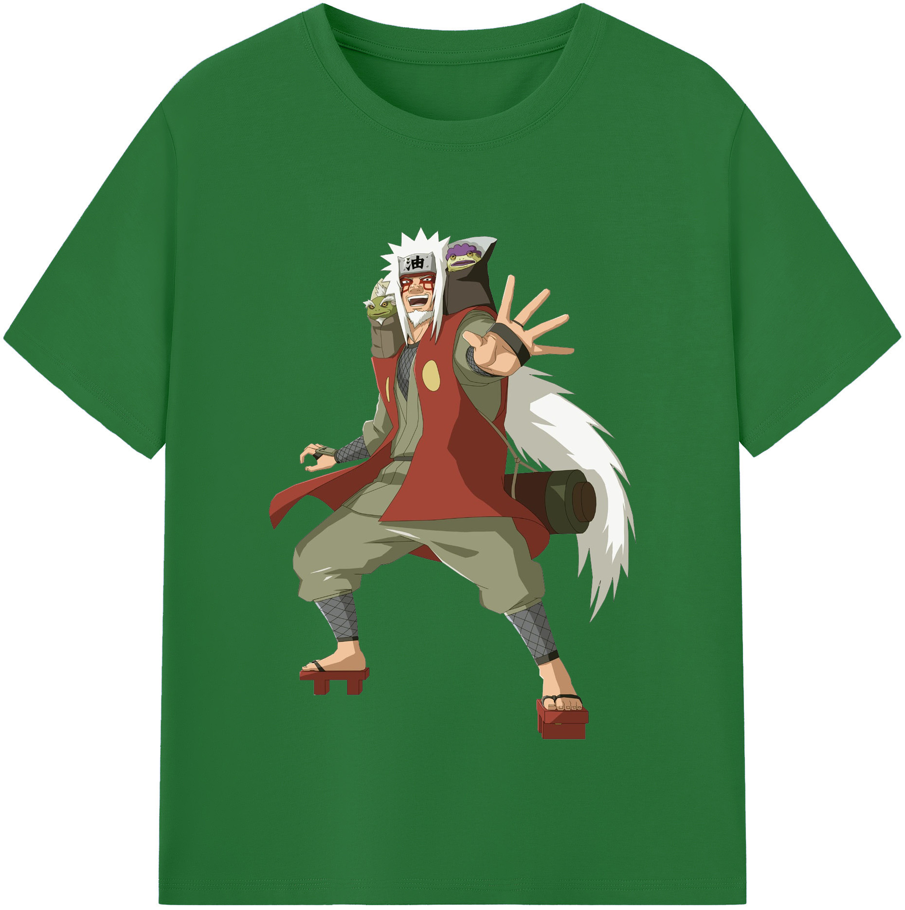 （画像用） NARUTO -ナルト- 自来也（じらいや） Jiraiya 綿100％半袖Tシャツ（フロントプリント）