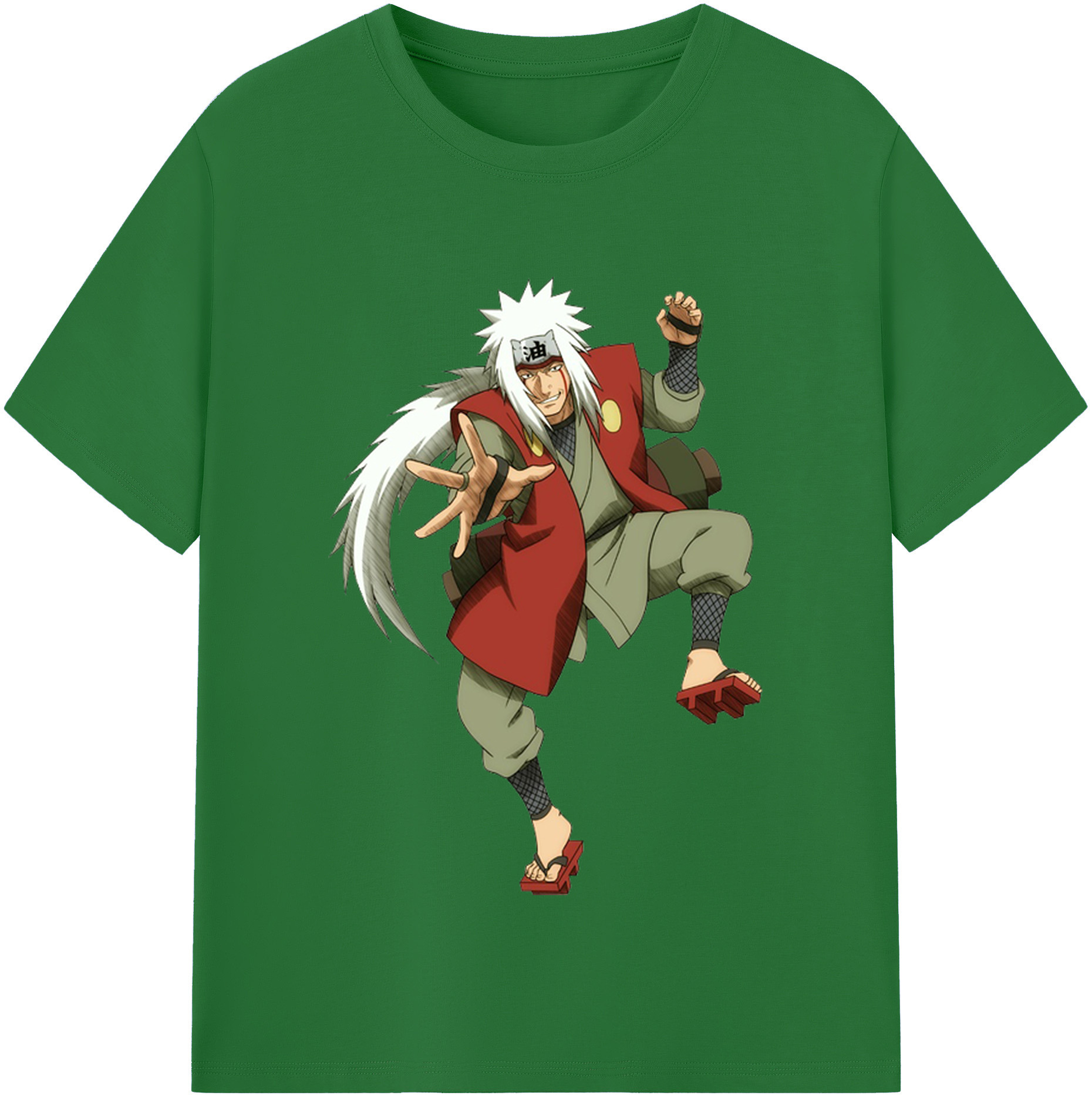 （画像用） NARUTO -ナルト- 自来也（じらいや） Jiraiya 綿100％半袖Tシャツ（フロントプリント）