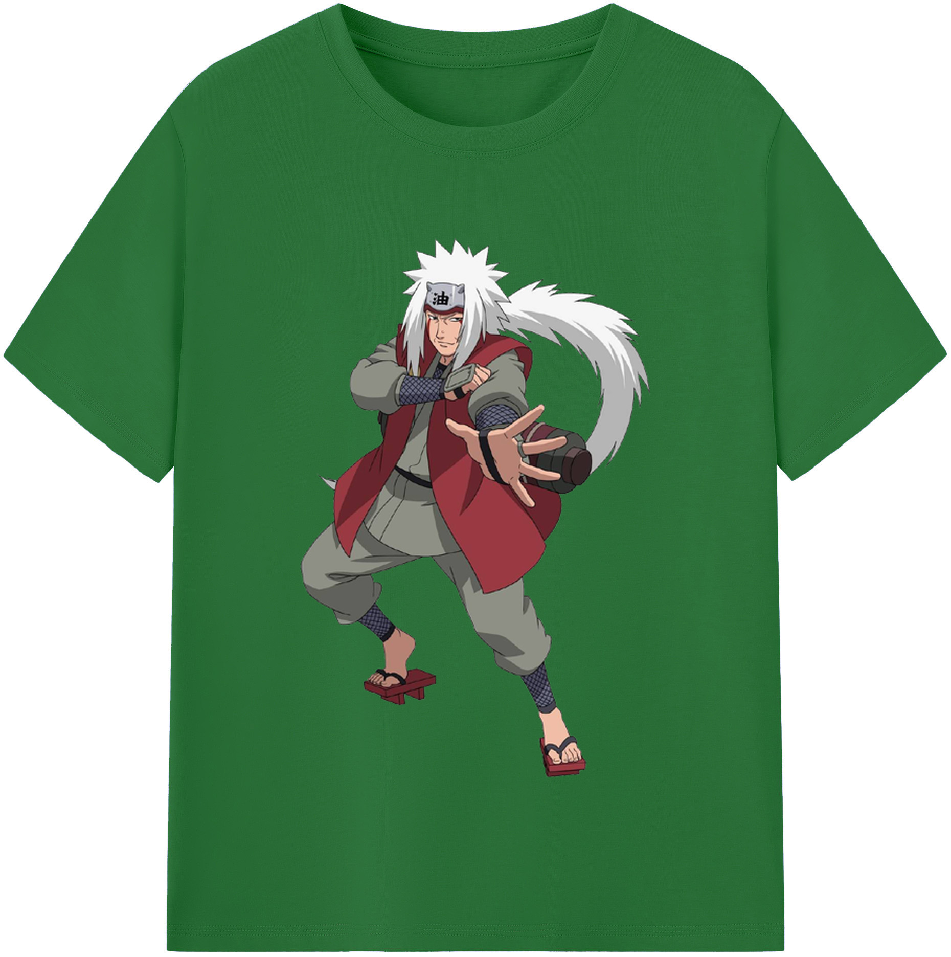 （画像用） NARUTO -ナルト- 自来也（じらいや） Jiraiya 綿100％半袖Tシャツ（フロントプリント）