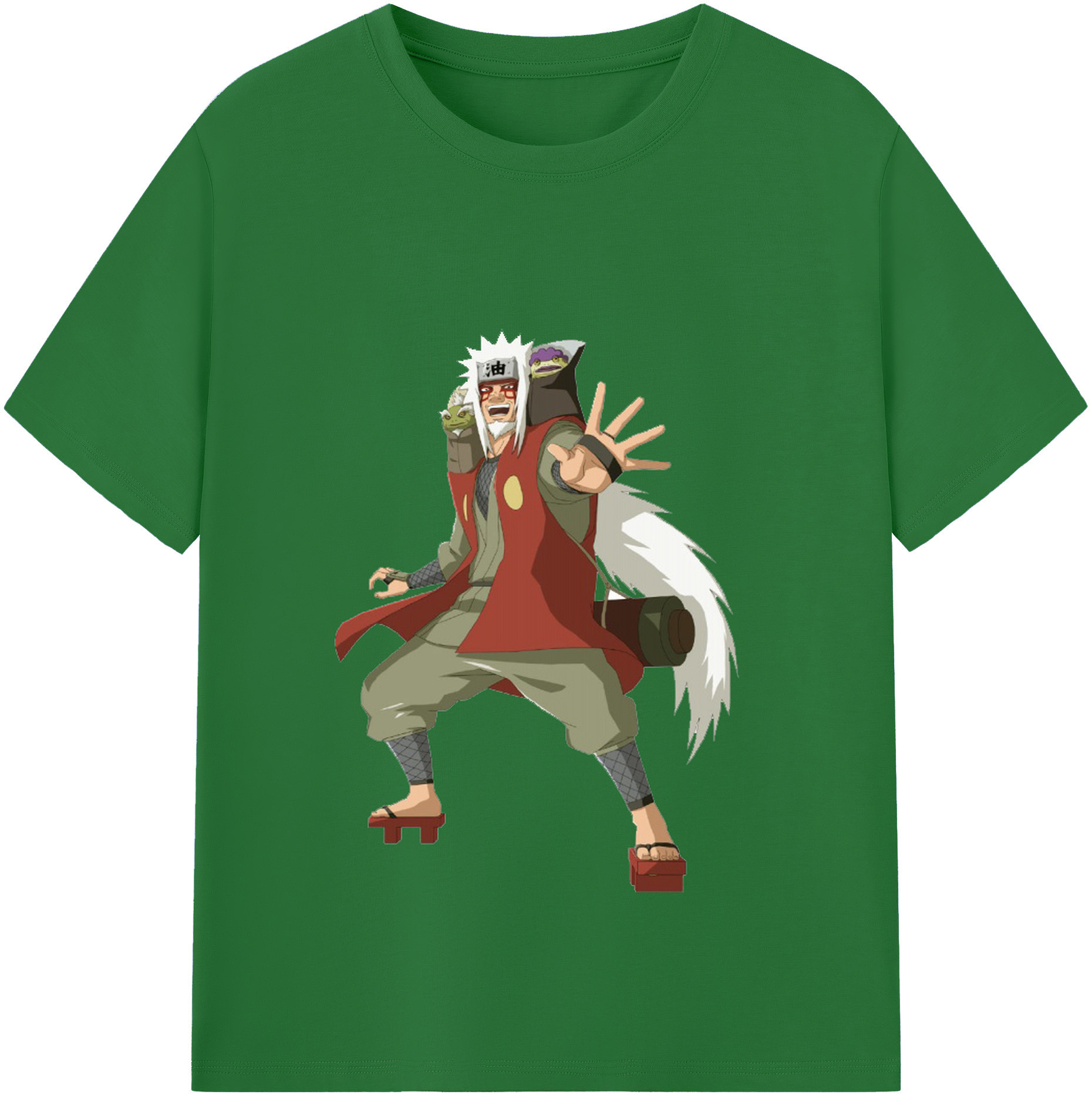 （画像用） NARUTO -ナルト- 自来也（じらいや） Jiraiya 綿100％半袖Tシャツ（フロントプリント）