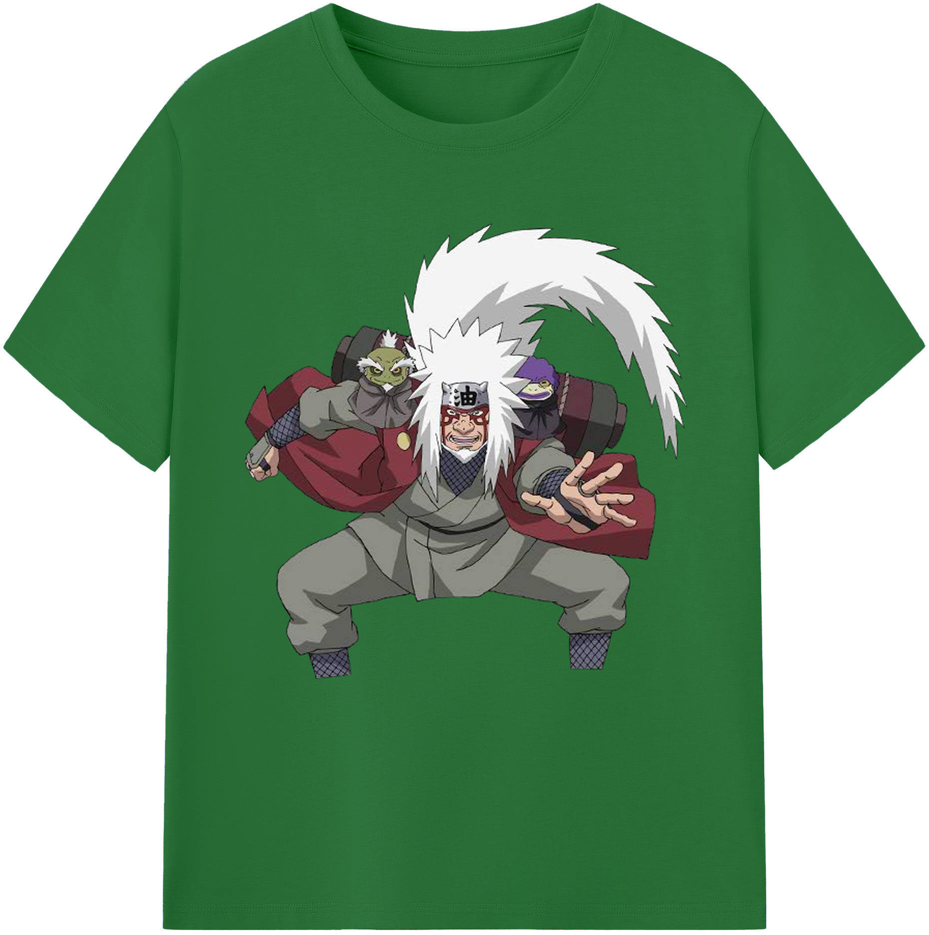 （画像用） NARUTO -ナルト- 自来也（じらいや） Jiraiya 綿100％半袖Tシャツ（フロントプリント）