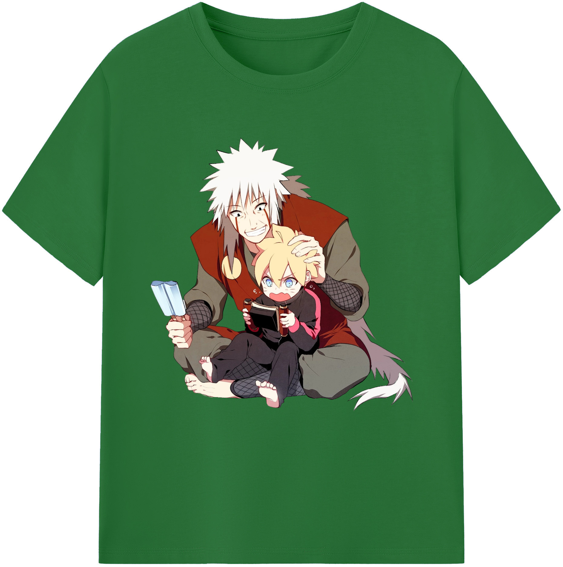 （画像用） NARUTO -ナルト- 自来也（じらいや） Jiraiya 綿100％半袖Tシャツ（フロントプリント）