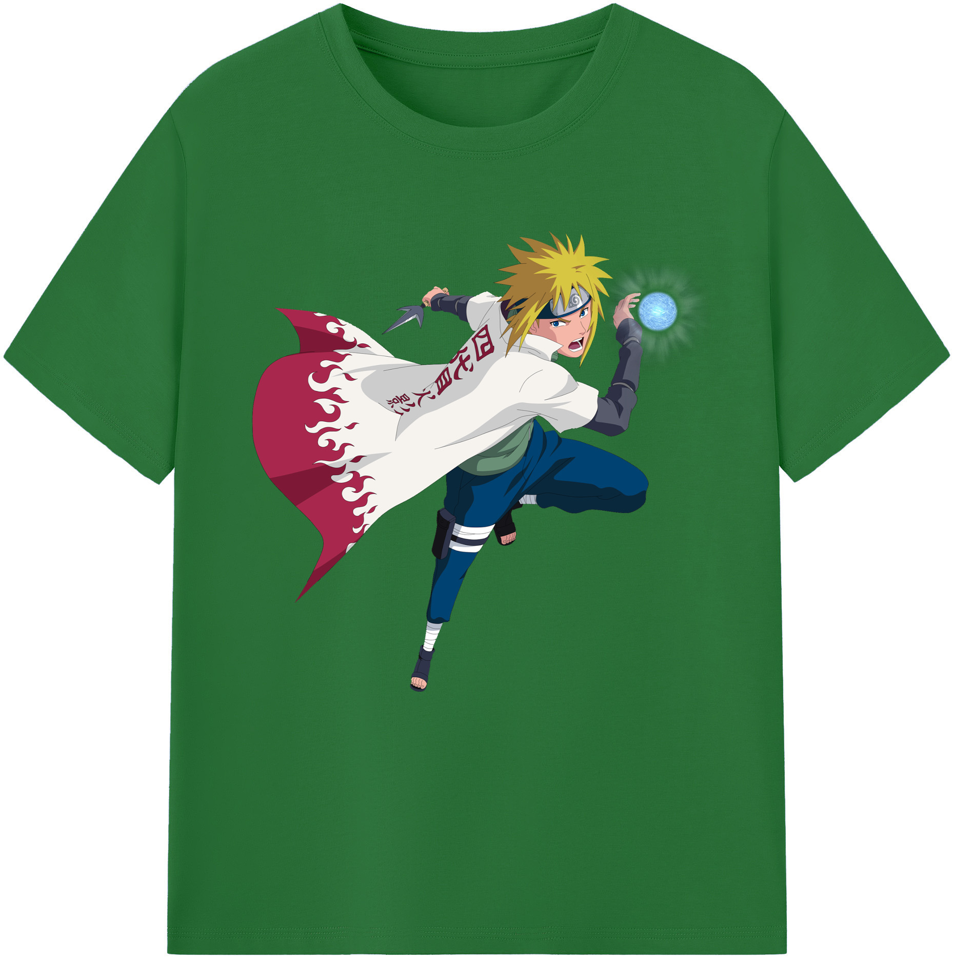 （画像用） NARUTO -ナルト- 波風 ミナト Namikaze Minato 綿100％半袖Tシャツ（フロントプリント）