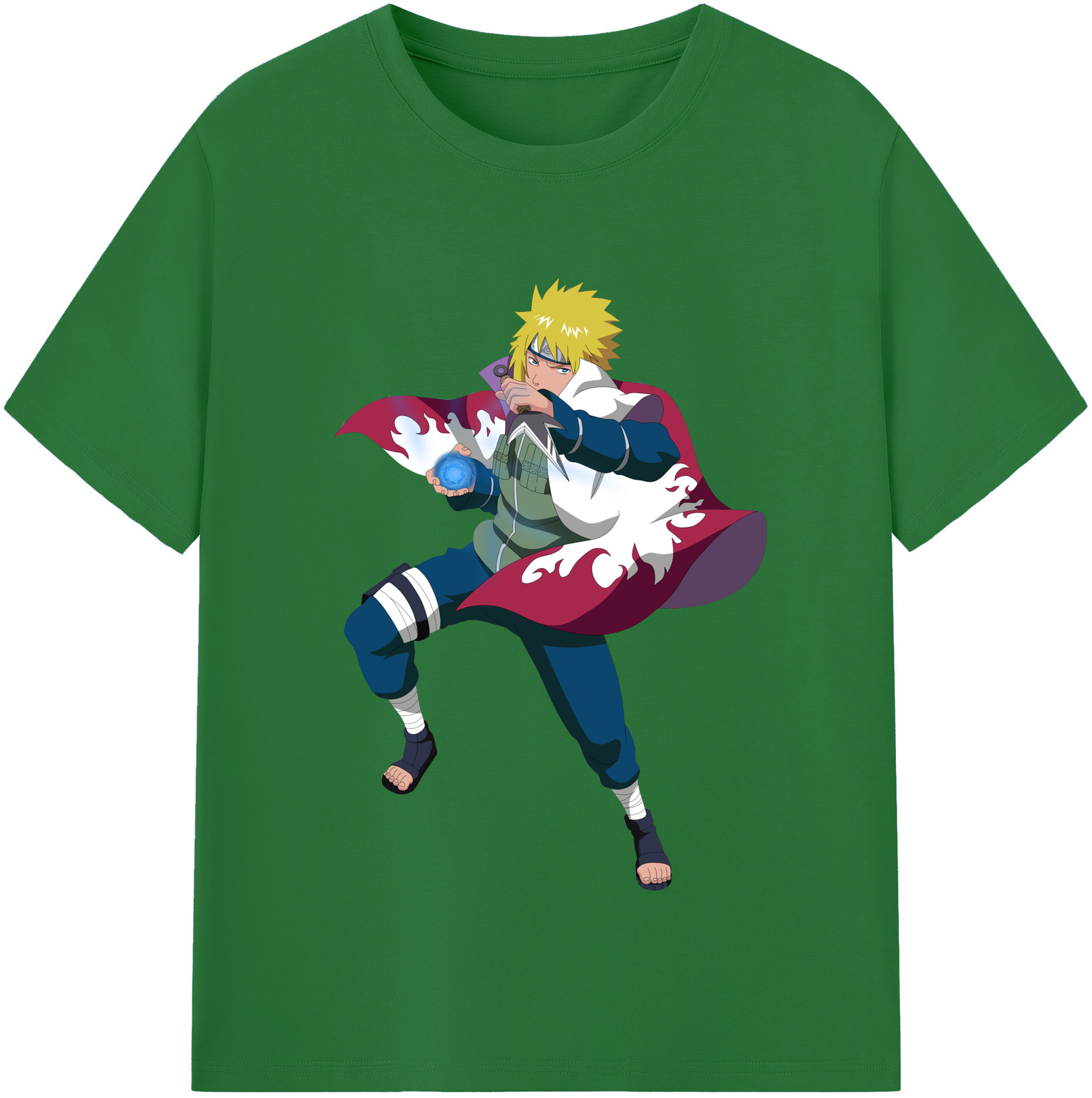 （画像用） NARUTO -ナルト- 波風 ミナト Namikaze Minato 綿100％半袖Tシャツ（フロントプリント）