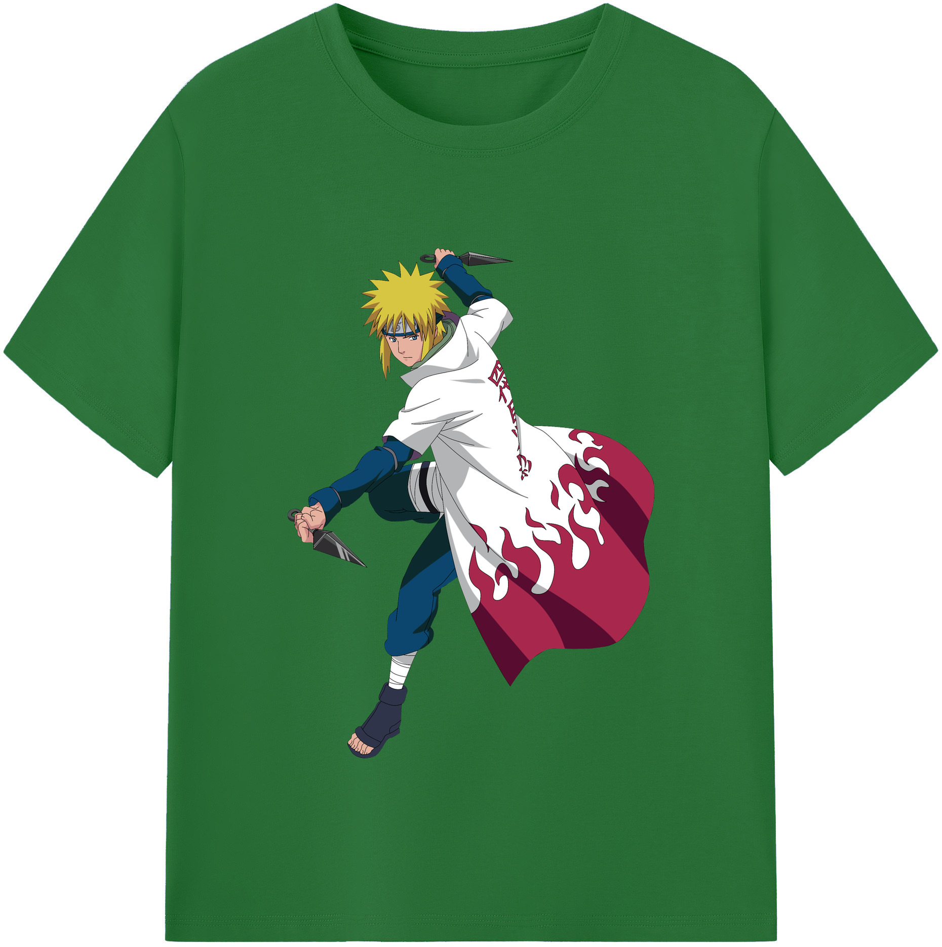 （画像用） NARUTO -ナルト- 波風 ミナト Namikaze Minato 綿100％半袖Tシャツ（フロントプリント）