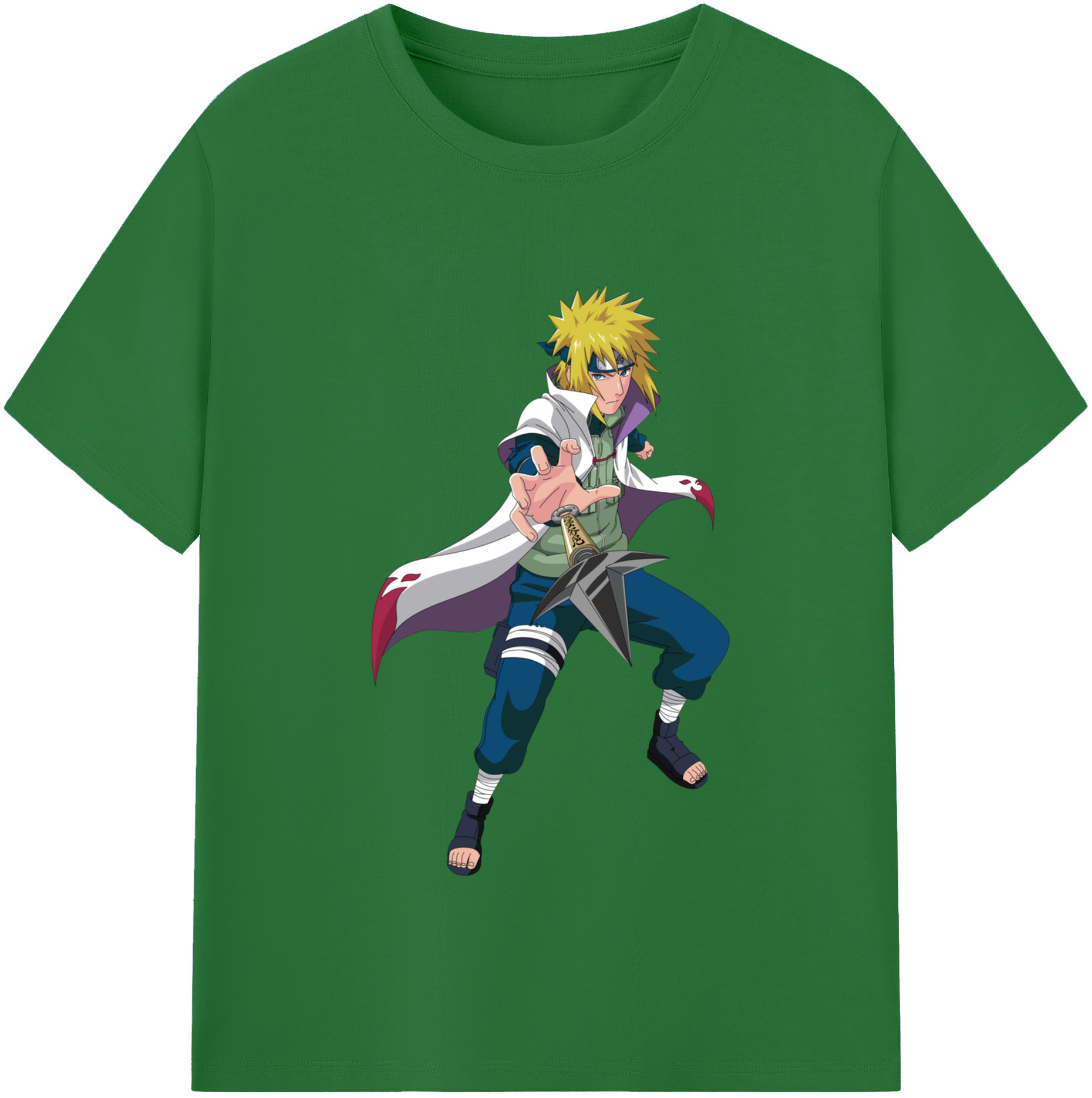 （画像用） NARUTO -ナルト- 波風 ミナト Namikaze Minato 綿100％半袖Tシャツ（フロントプリント）