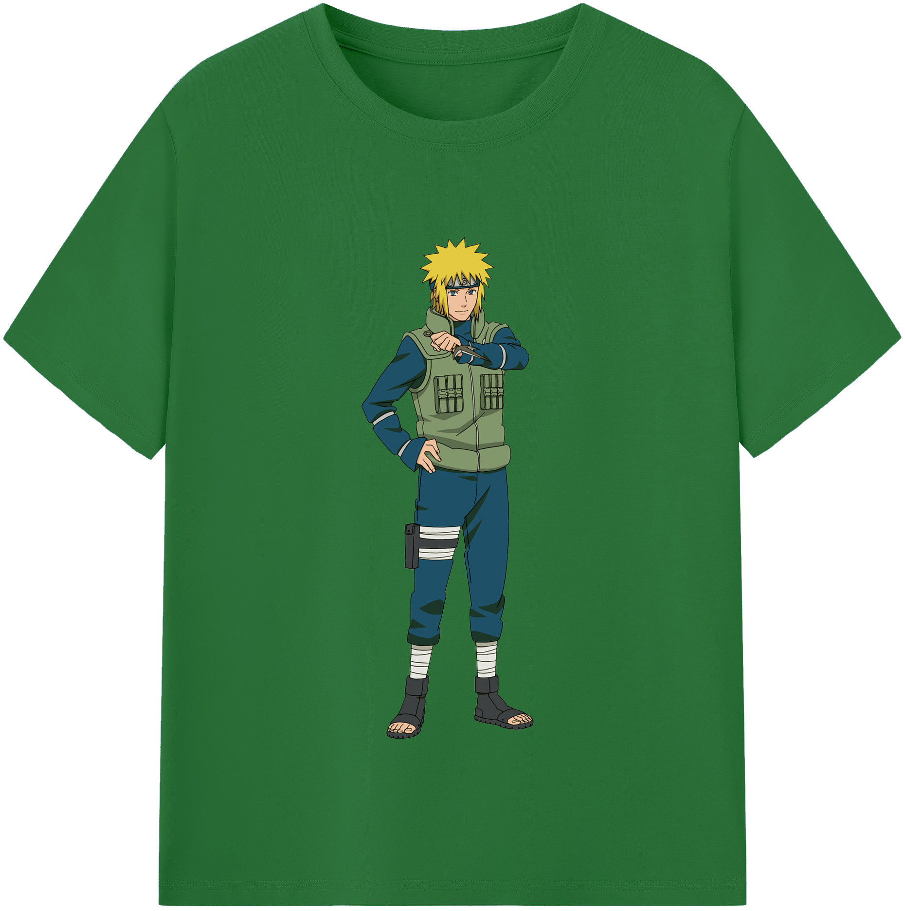 （画像用） NARUTO -ナルト- 波風 ミナト Namikaze Minato 綿100％半袖Tシャツ（フロントプリント）