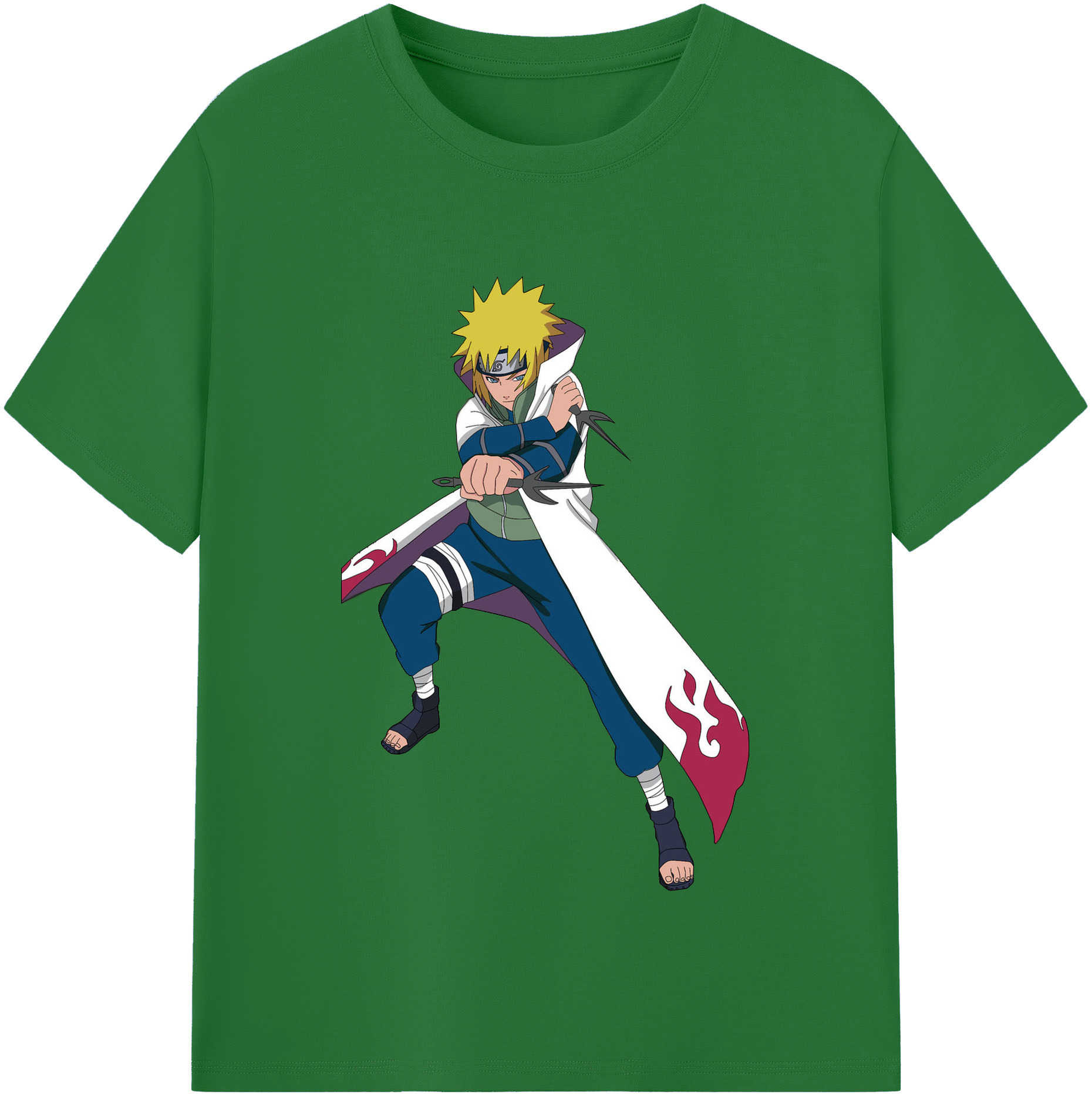 （画像用） NARUTO -ナルト- 波風 ミナト Namikaze Minato 綿100％半袖Tシャツ（フロントプリント）