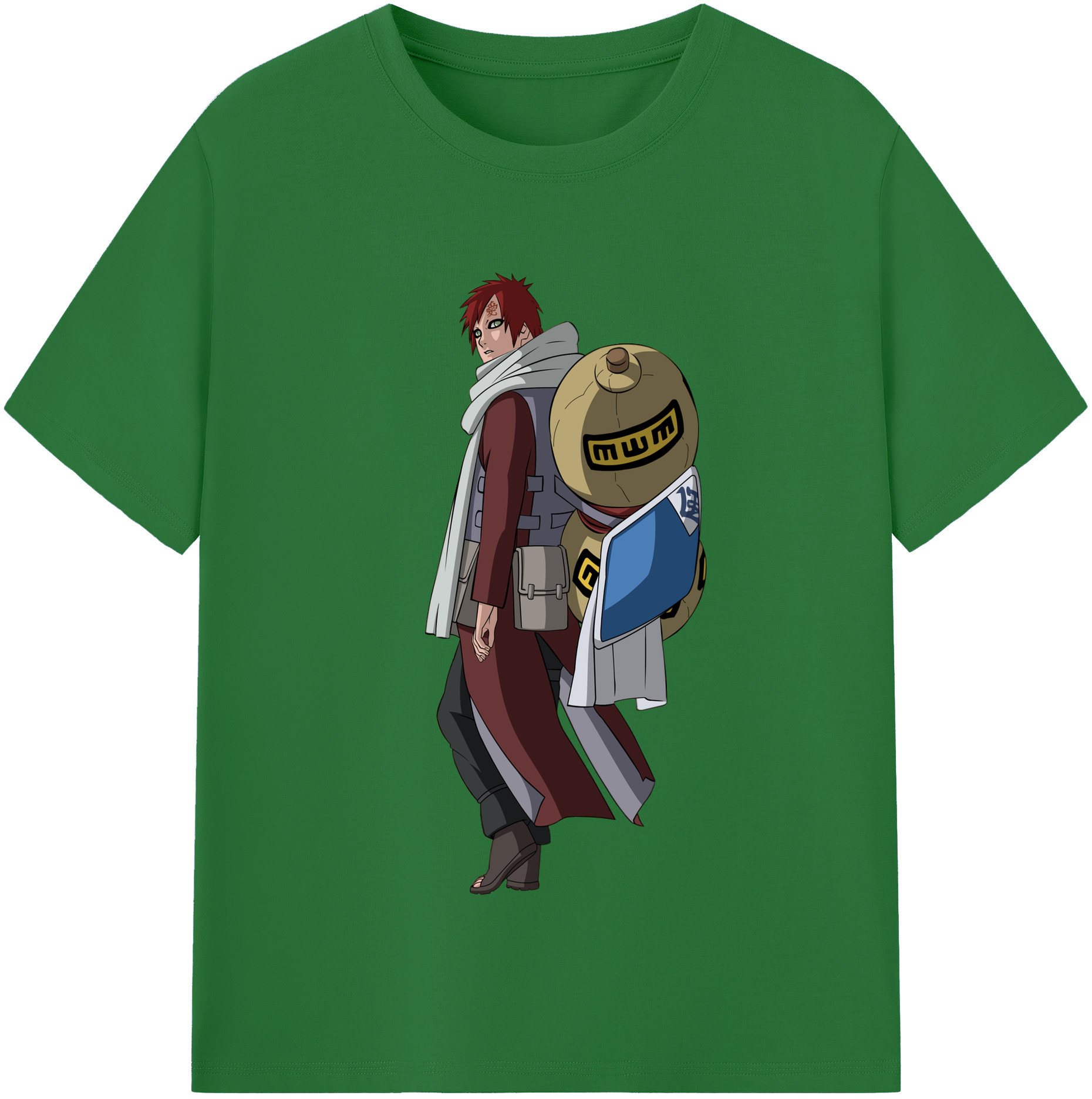 （画像用） NARUTO -ナルト- ガアラ Gaara 綿100％半袖Tシャツ（フロントプリント）