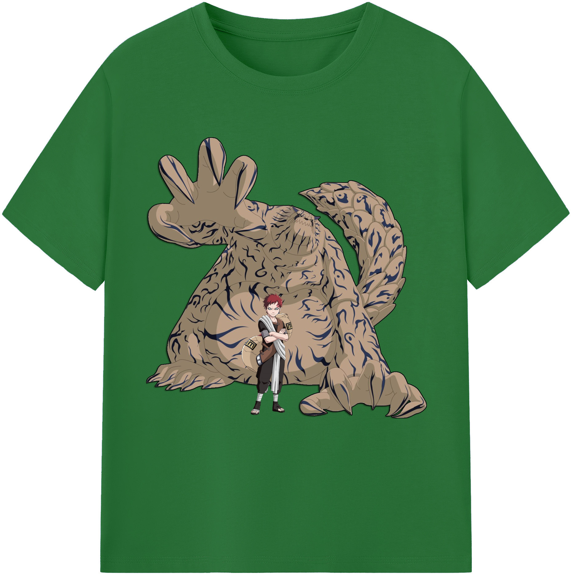（画像用） NARUTO -ナルト- ガアラ Gaara 綿100％半袖Tシャツ（フロントプリント）