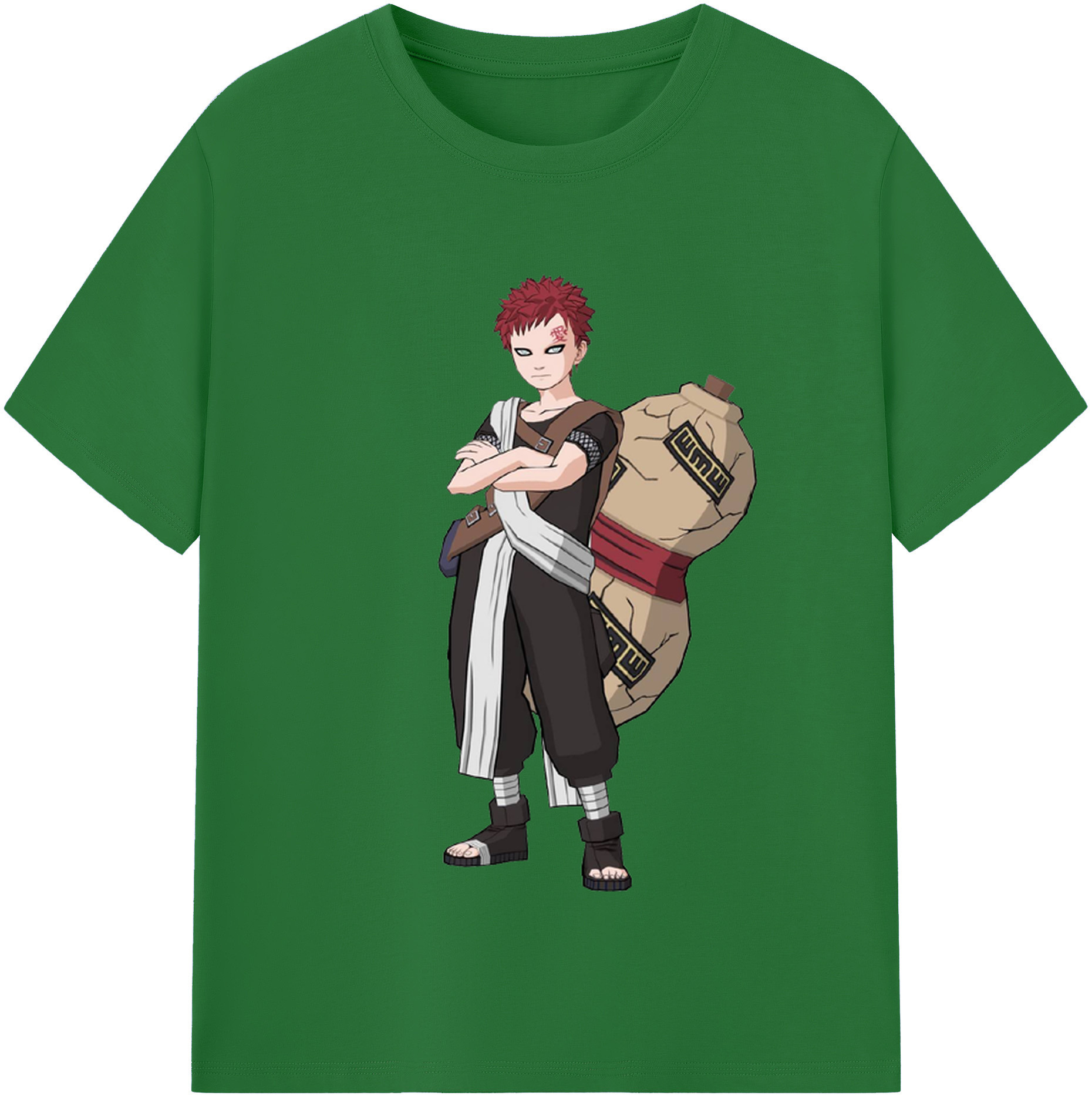 （画像用） NARUTO -ナルト- ガアラ Gaara 綿100％半袖Tシャツ（フロントプリント）