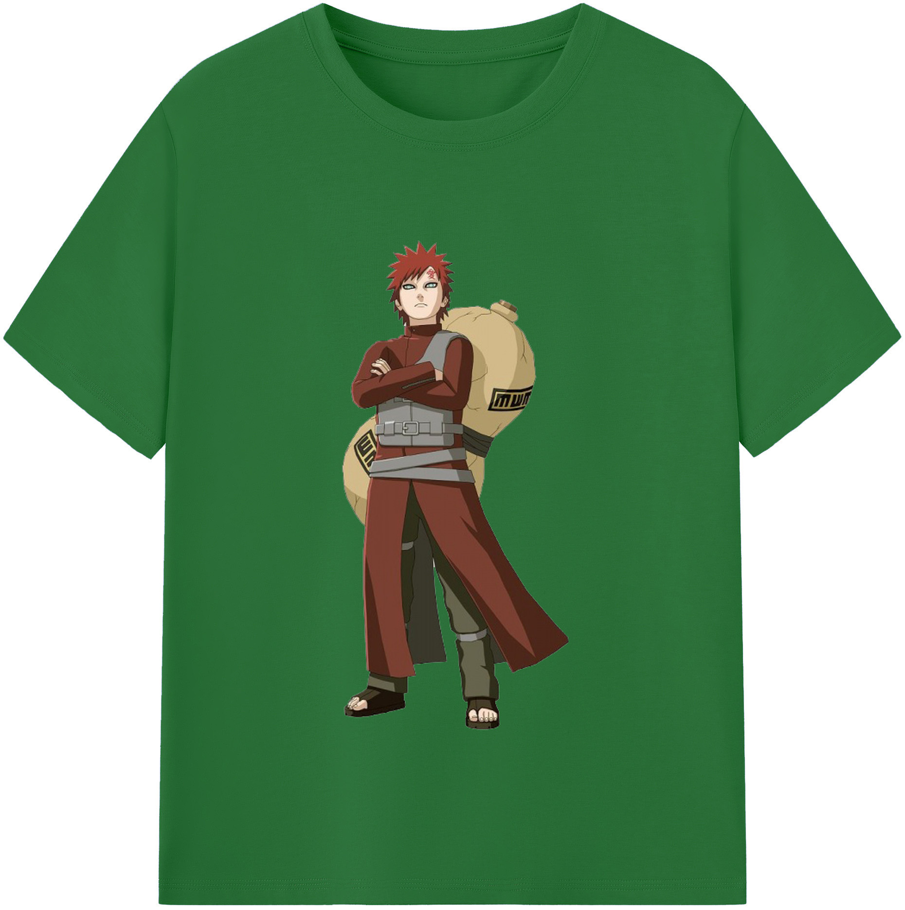（画像用） NARUTO -ナルト- ガアラ Gaara 綿100％半袖Tシャツ（フロントプリント）