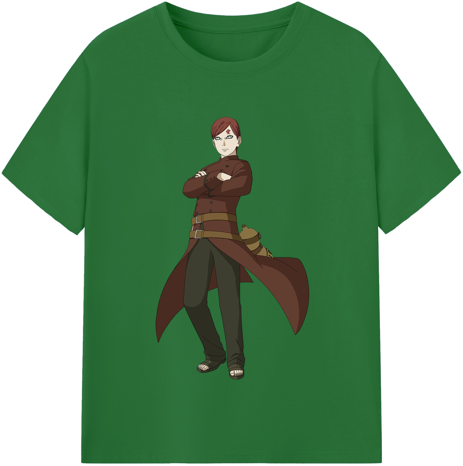 （画像用） NARUTO -ナルト- ガアラ Gaara 綿100％半袖Tシャツ（フロントプリント）