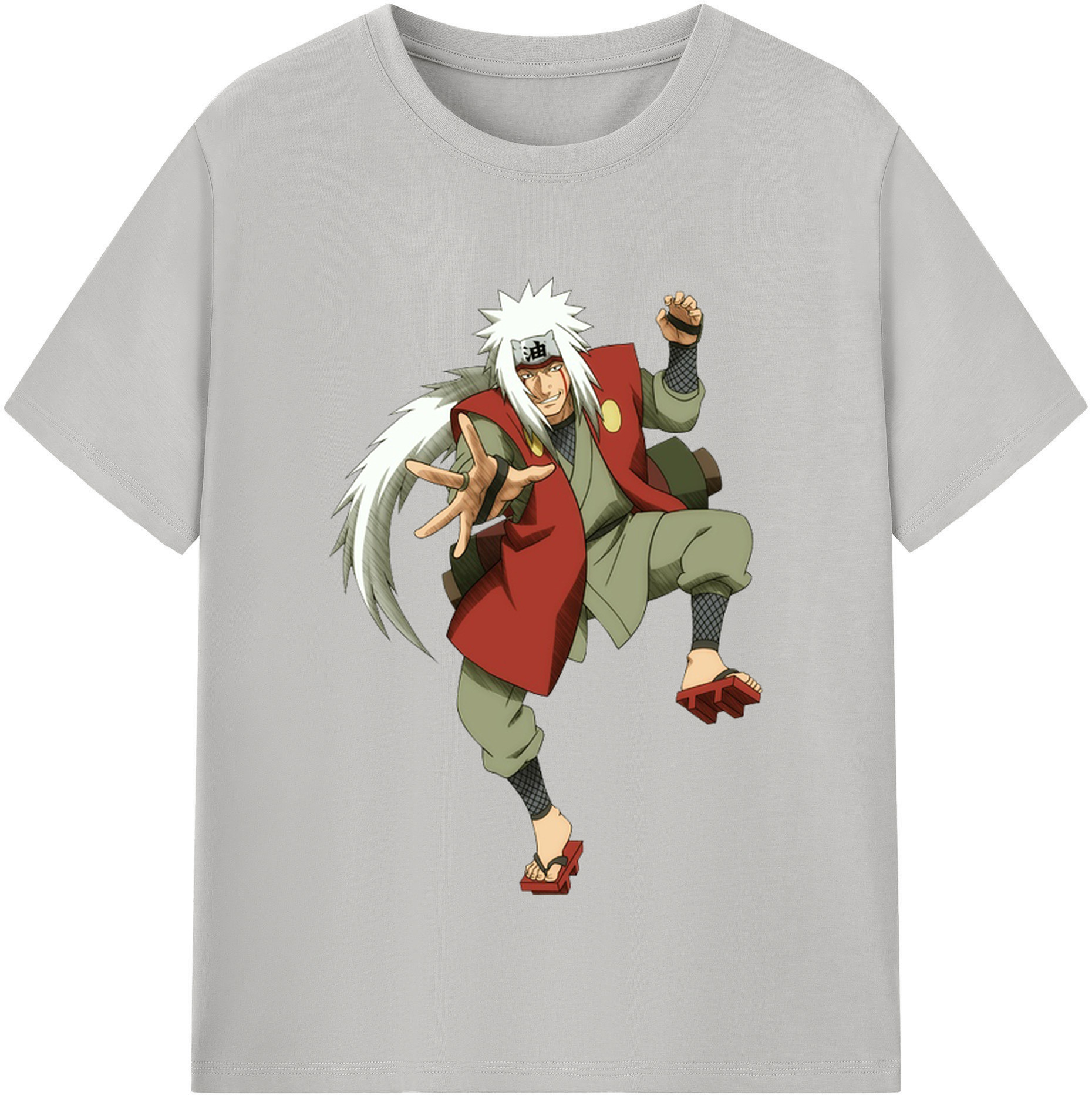 （画像用） NARUTO -ナルト- 自来也（じらいや） Jiraiya 綿100％半袖Tシャツ（フロントプリント）