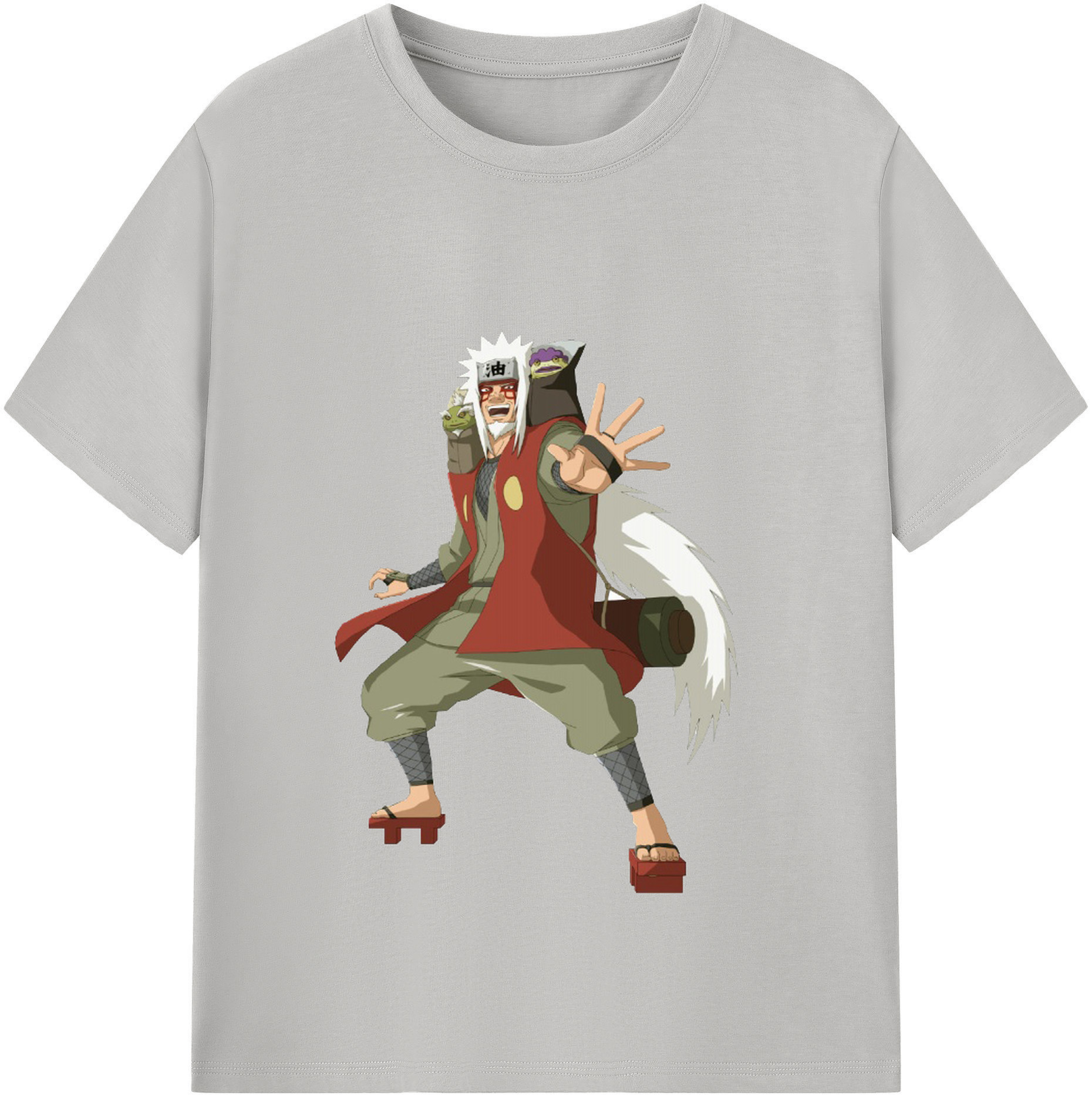 （画像用） NARUTO -ナルト- 自来也（じらいや） Jiraiya 綿100％半袖Tシャツ（フロントプリント）