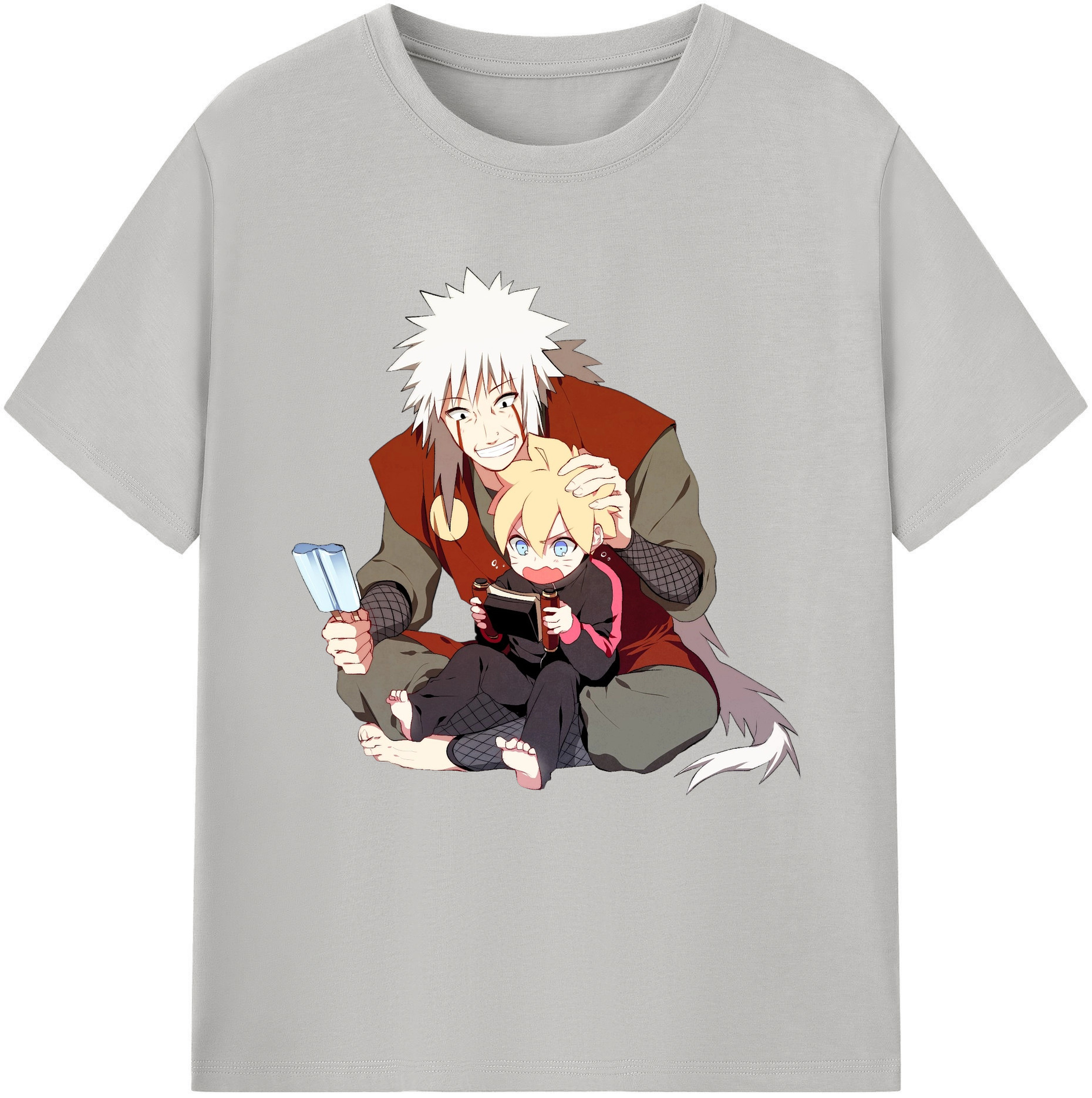 （画像用） NARUTO -ナルト- 自来也（じらいや） Jiraiya 綿100％半袖Tシャツ（フロントプリント）