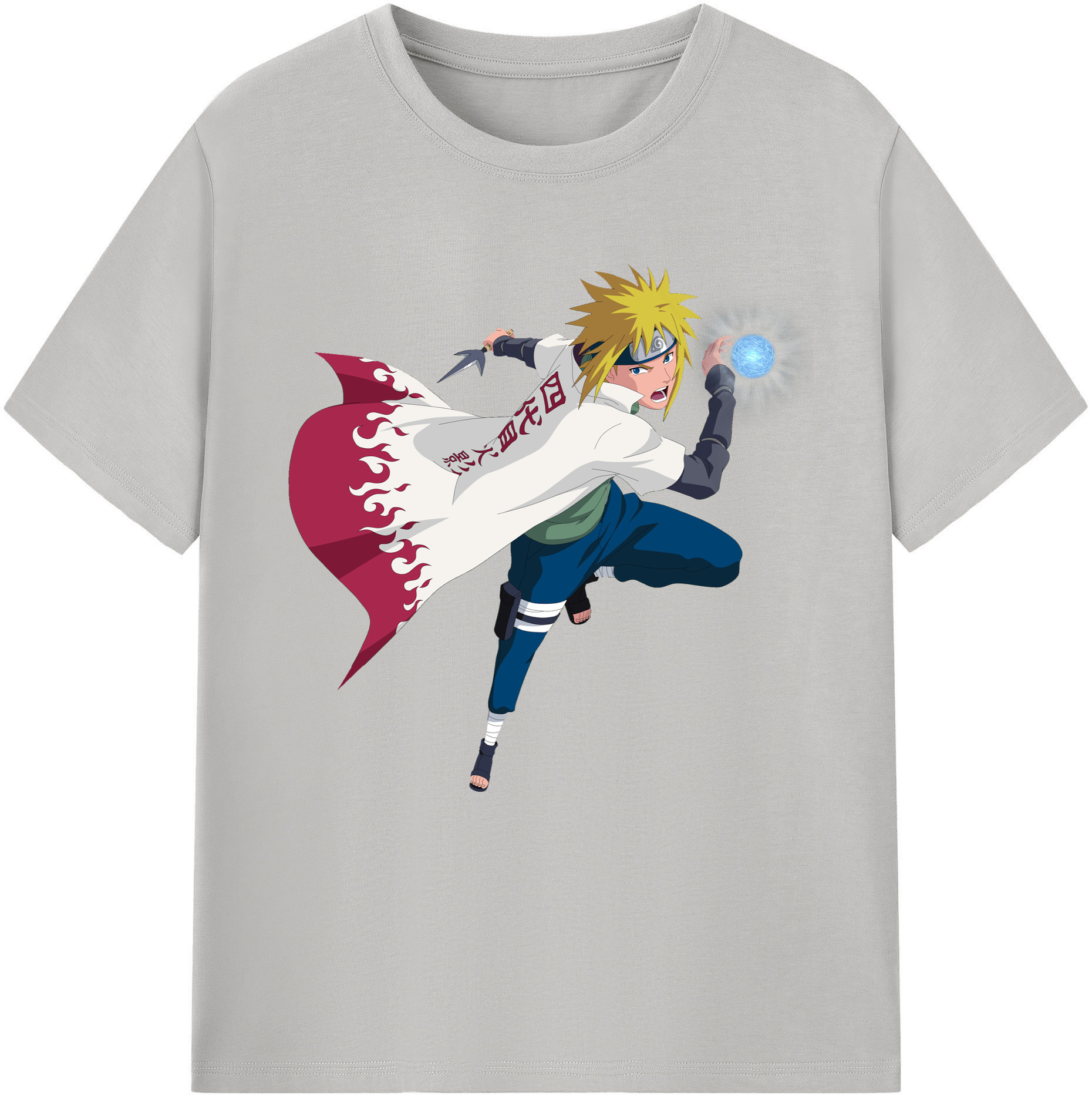 （画像用） NARUTO -ナルト- 波風 ミナト Namikaze Minato 綿100％半袖Tシャツ（フロントプリント）
