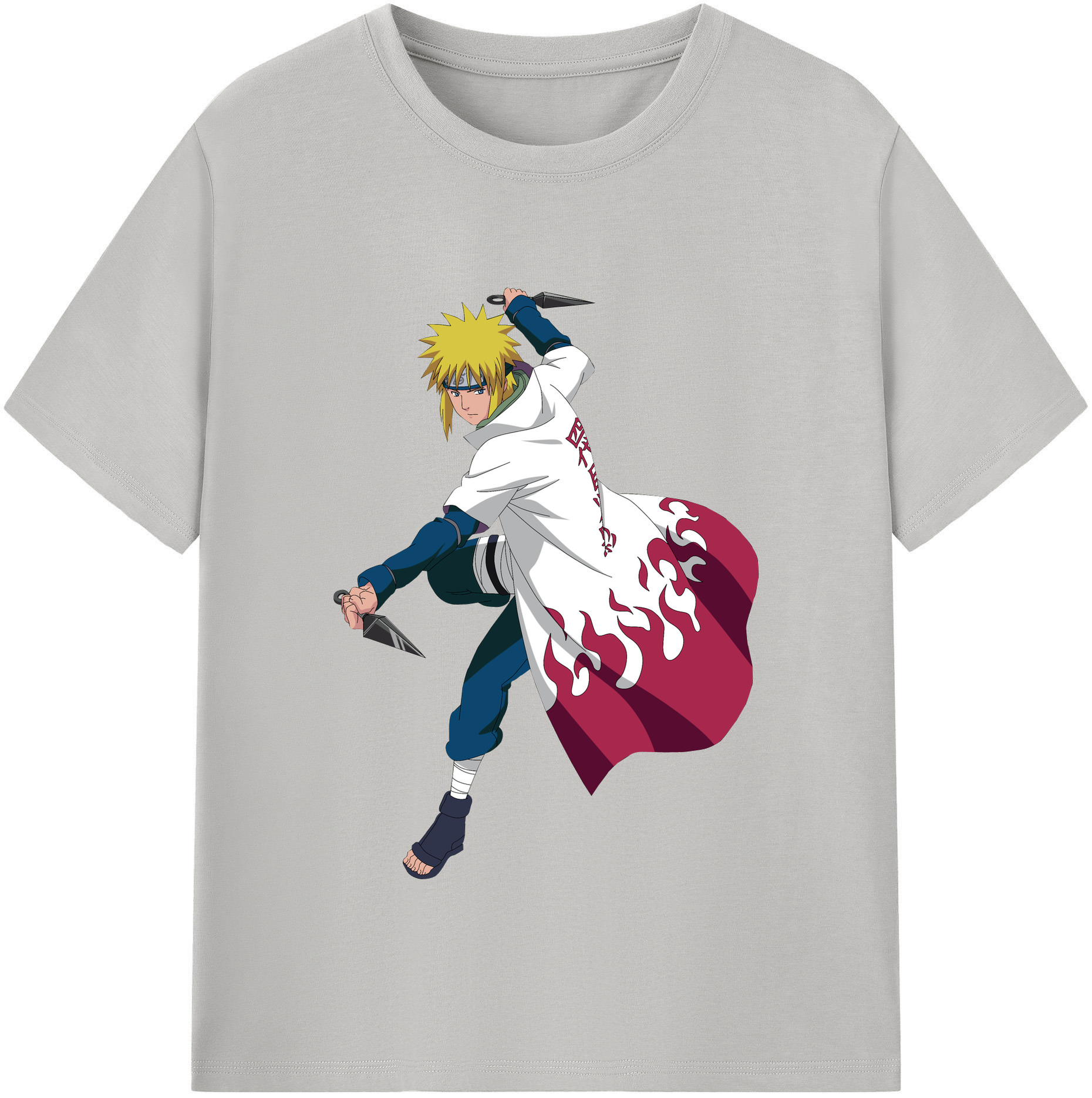 （画像用） NARUTO -ナルト- 波風 ミナト Namikaze Minato 綿100％半袖Tシャツ（フロントプリント）