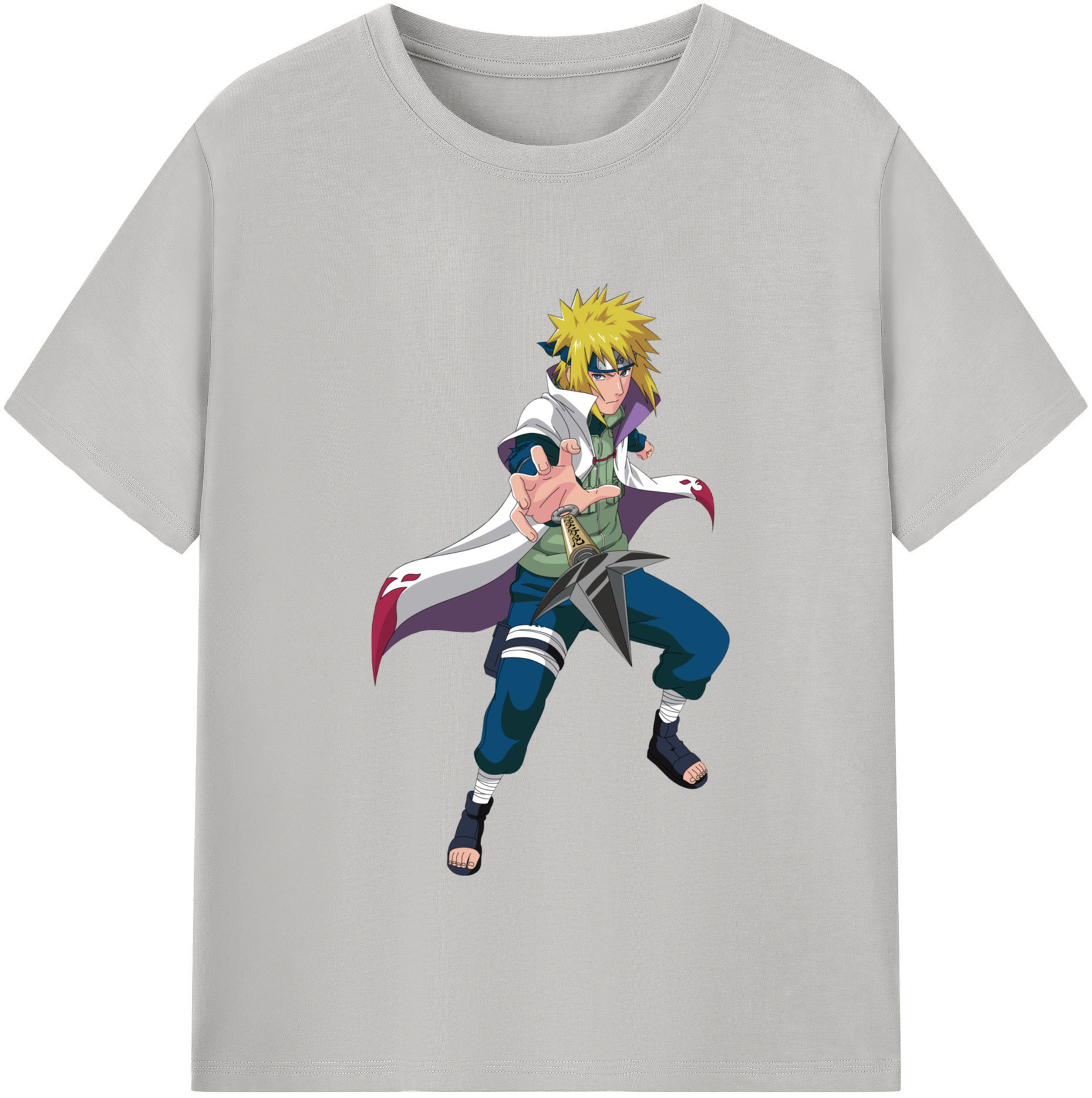 （画像用） NARUTO -ナルト- 波風 ミナト Namikaze Minato 綿100％半袖Tシャツ（フロントプリント）