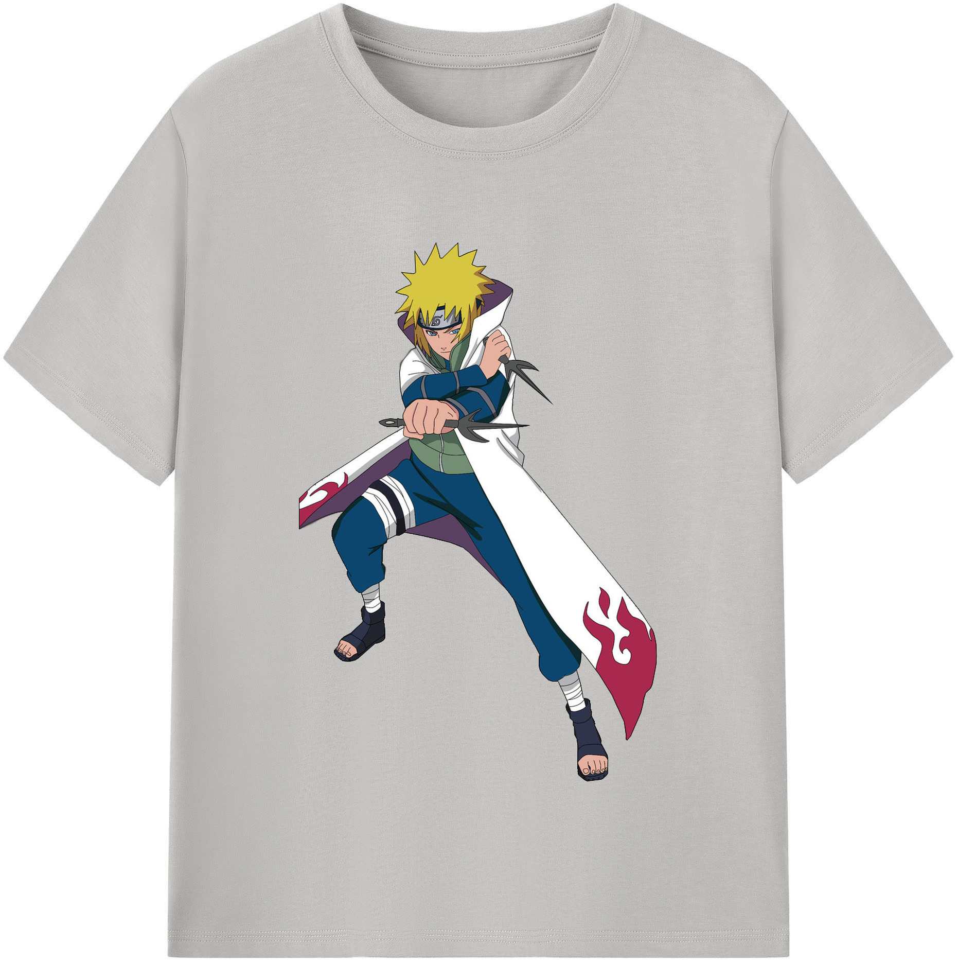 （画像用） NARUTO -ナルト- 波風 ミナト Namikaze Minato 綿100％半袖Tシャツ（フロントプリント）