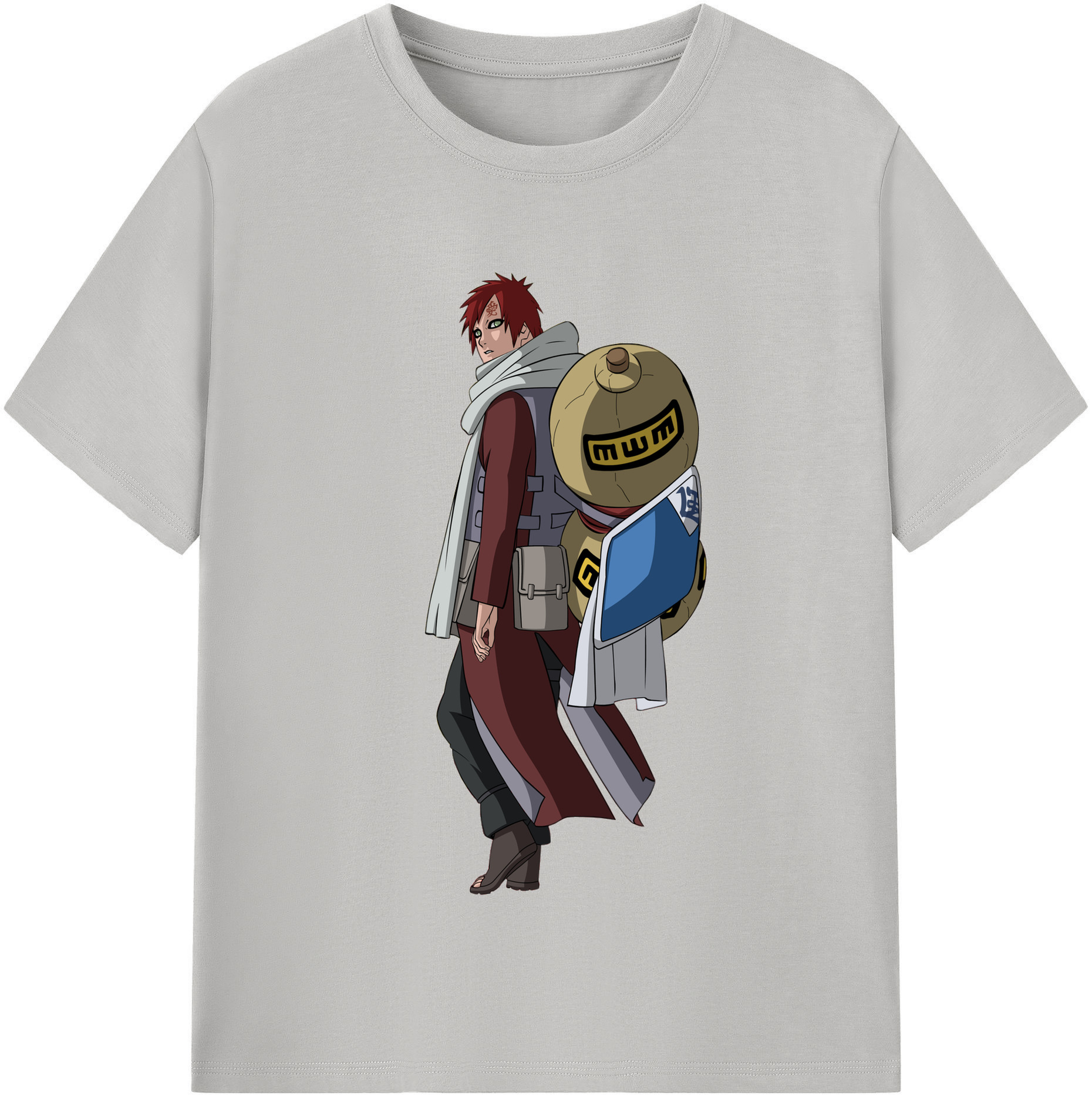 （画像用） NARUTO -ナルト- ガアラ Gaara 綿100％半袖Tシャツ（フロントプリント）