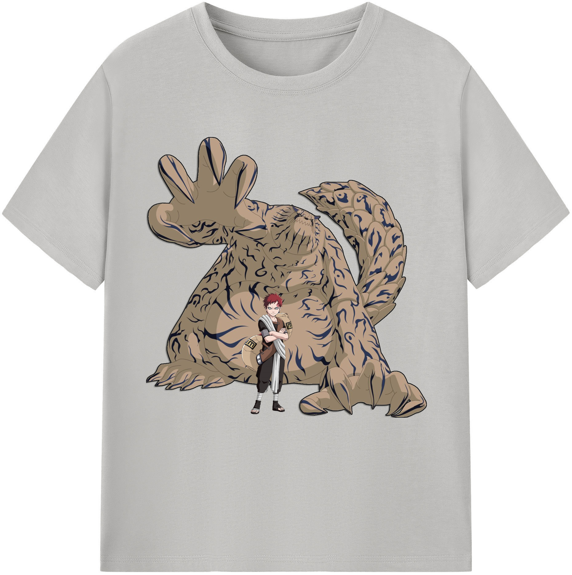 （画像用） NARUTO -ナルト- ガアラ Gaara 綿100％半袖Tシャツ（フロントプリント）