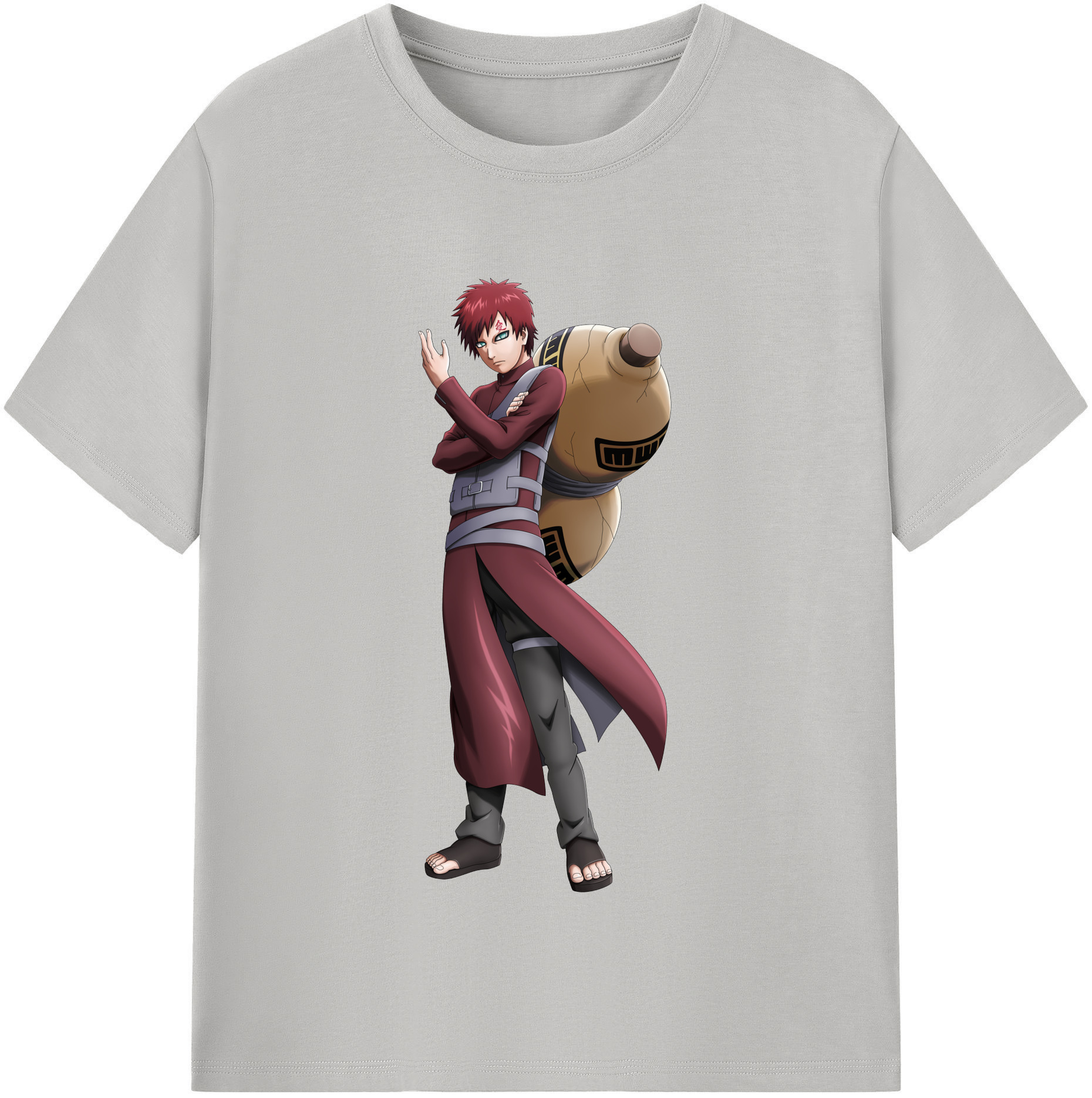 （画像用） NARUTO -ナルト- ガアラ Gaara 綿100％半袖Tシャツ（フロントプリント）