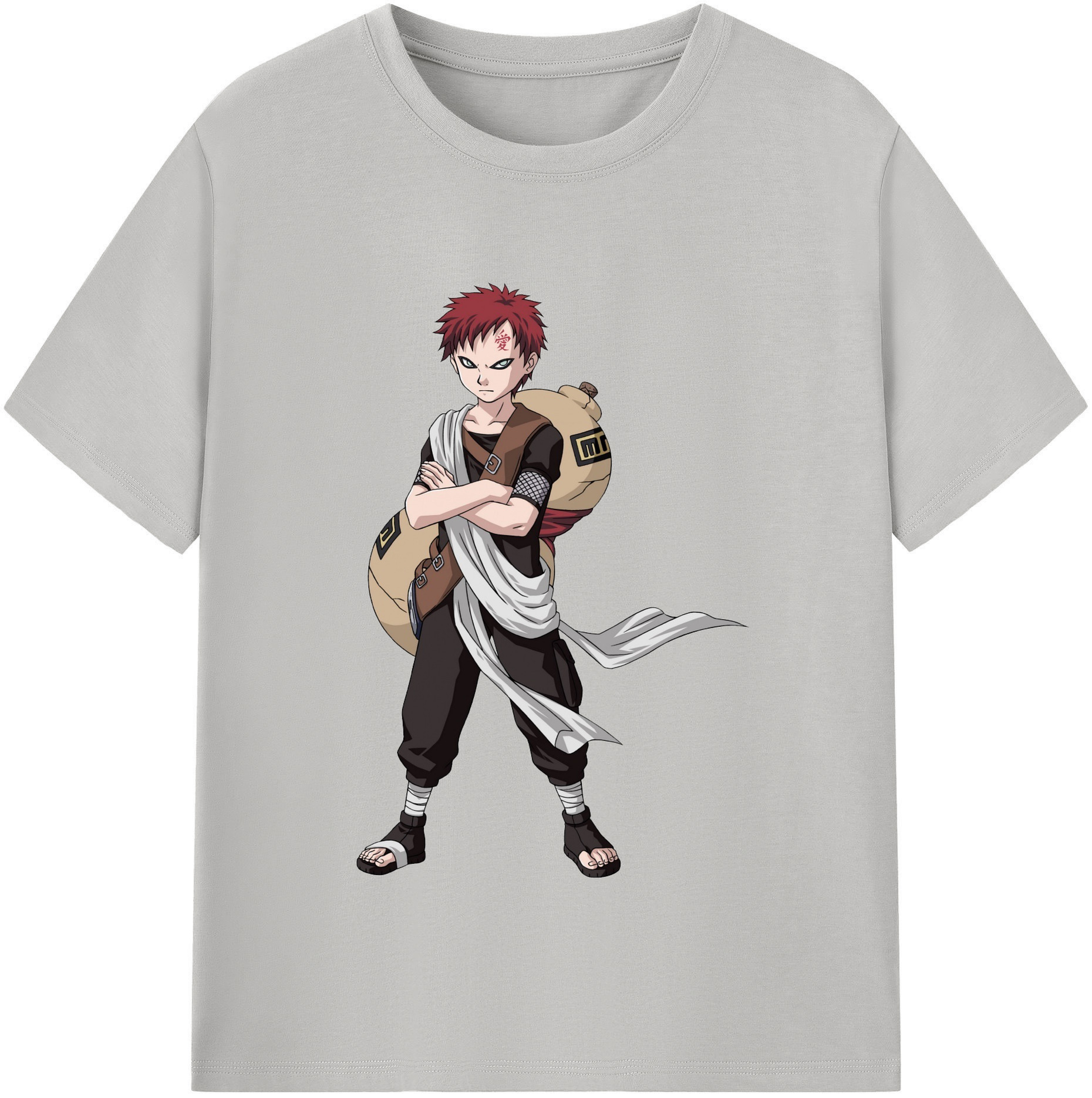 （画像用） NARUTO -ナルト- ガアラ Gaara 綿100％半袖Tシャツ（フロントプリント）