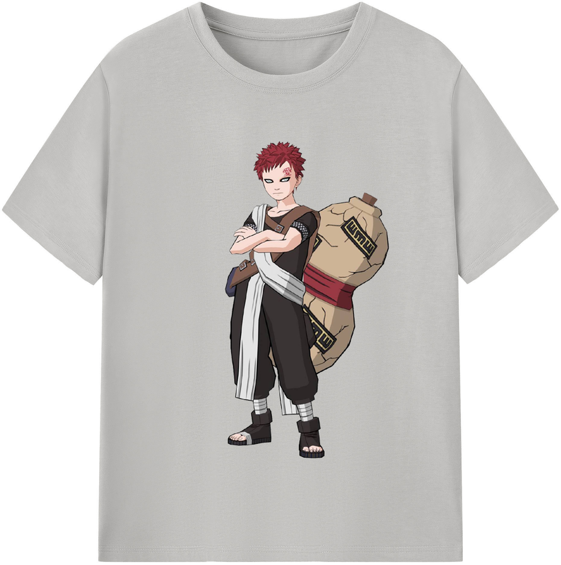 （画像用） NARUTO -ナルト- ガアラ Gaara 綿100％半袖Tシャツ（フロントプリント）