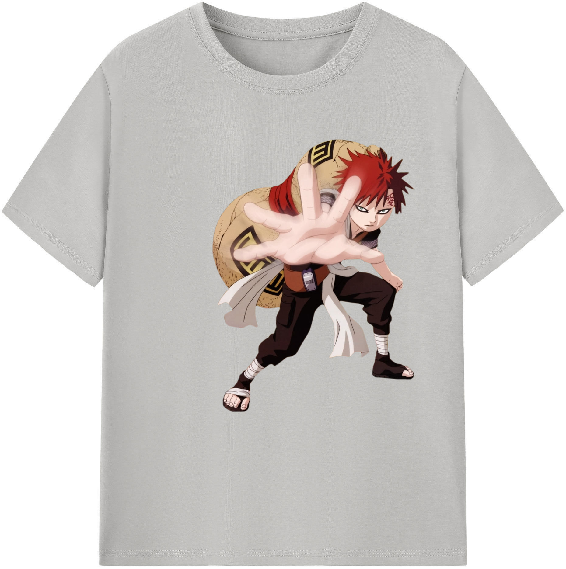 （画像用） NARUTO -ナルト- ガアラ Gaara 綿100％半袖Tシャツ（フロントプリント）